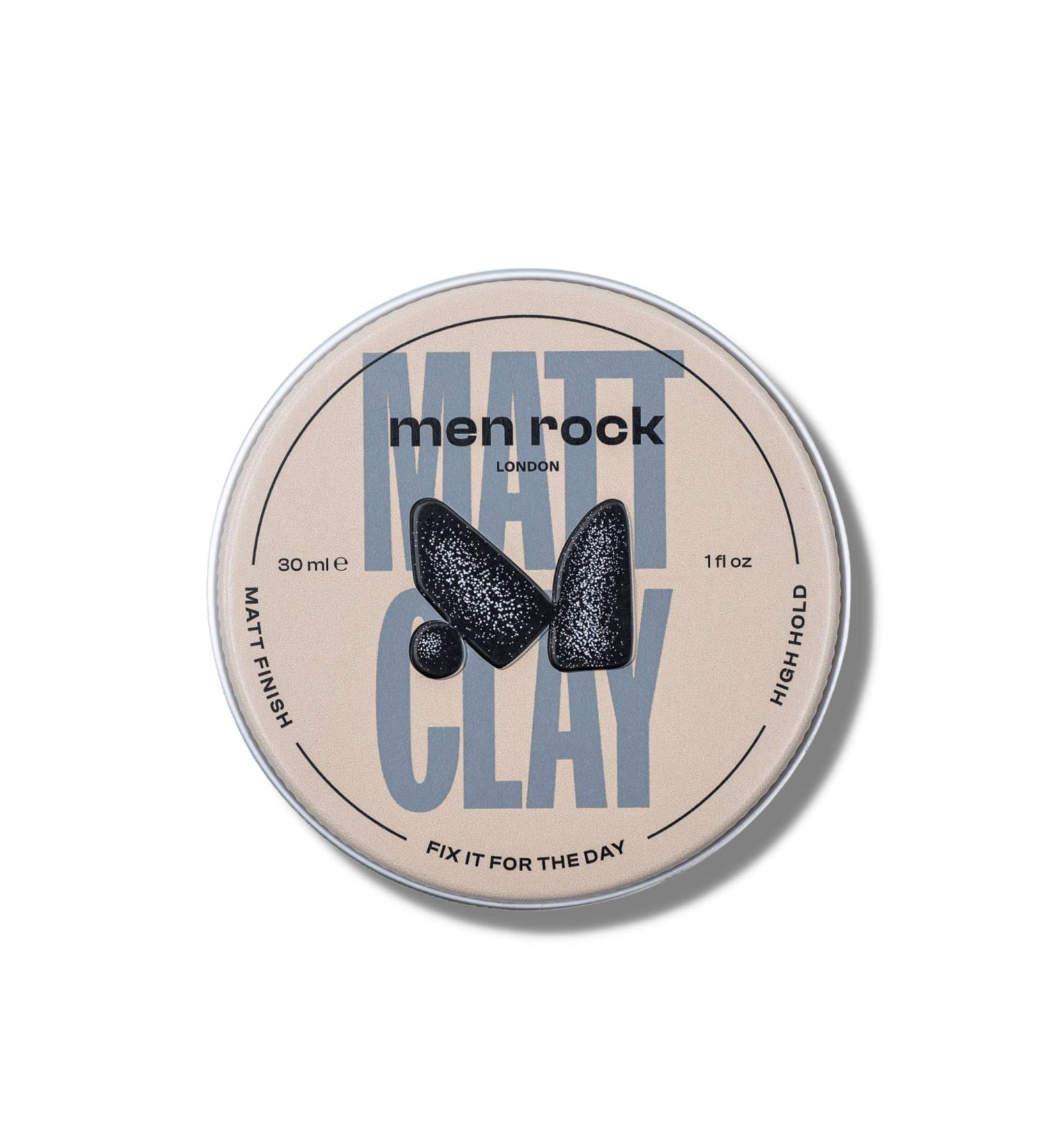 Men Rock Matt Clay - High Hold Matt Finish Nourishing Hair Styling with Cocoa Butter & Oils - 30ml - Buy Online on GoSupps.com