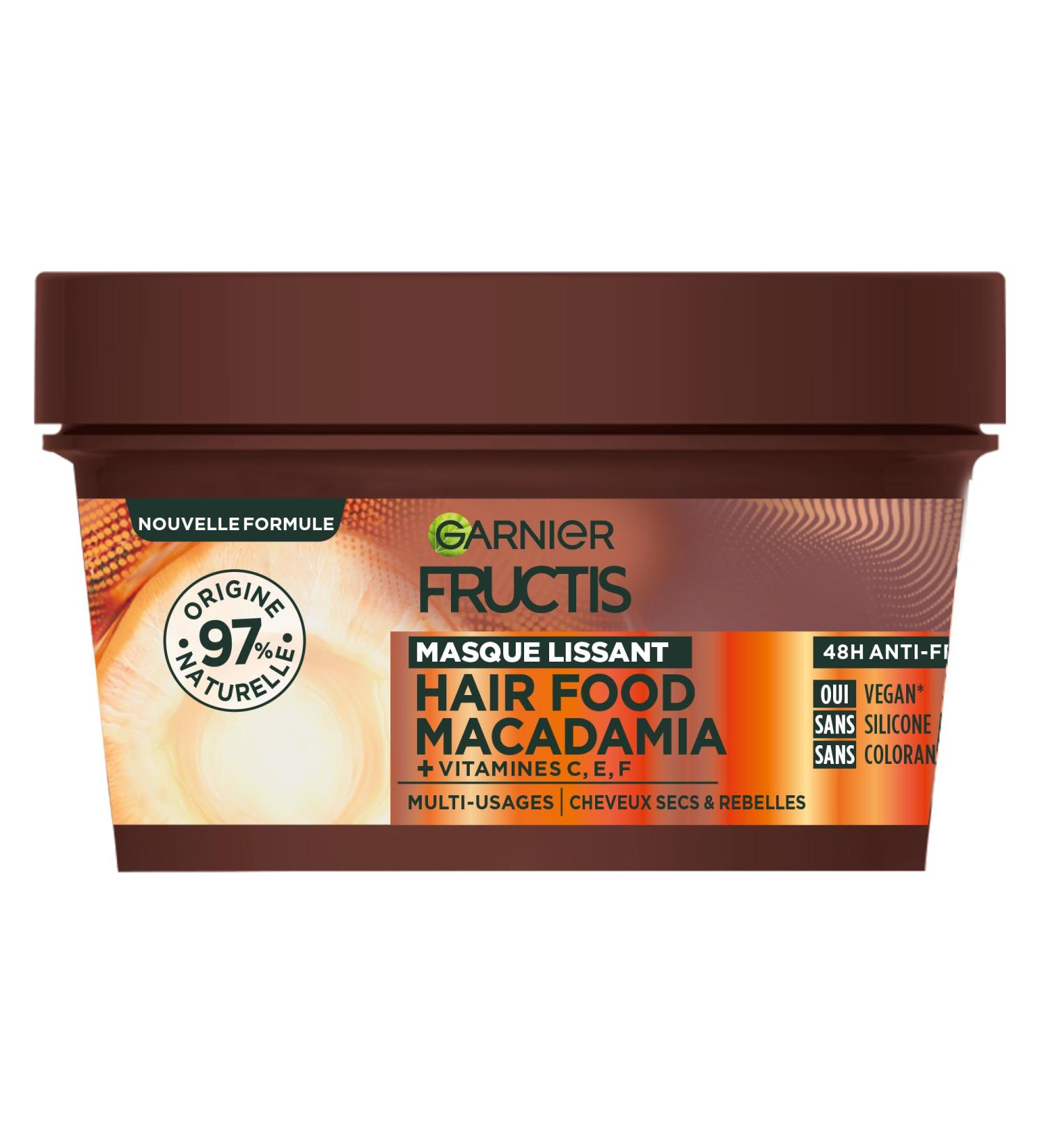 Garnier Garnier - Fructis Hair Food - Macadamia Smoothing Mask - Vegan Formula 97% Natural Origin - For Dry to Very Dry Hair - 320 ml