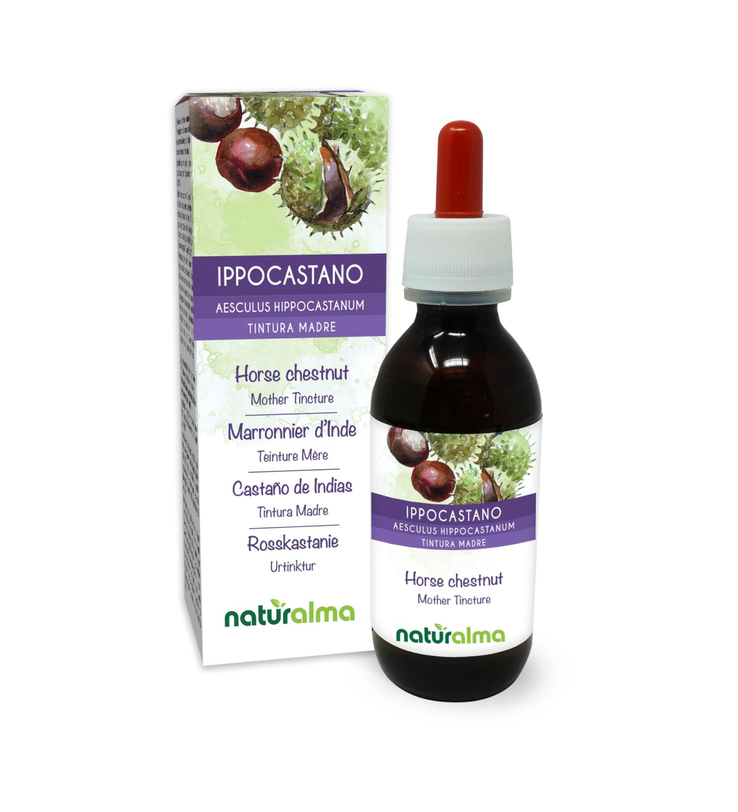 Horse Chestnut Bark and Seeds Alcohol-Free Mother Tincture 120ml by Naturalma | Vegan Liquid Extract Drops - Food Supplement - Buy Online on GoSupps.com