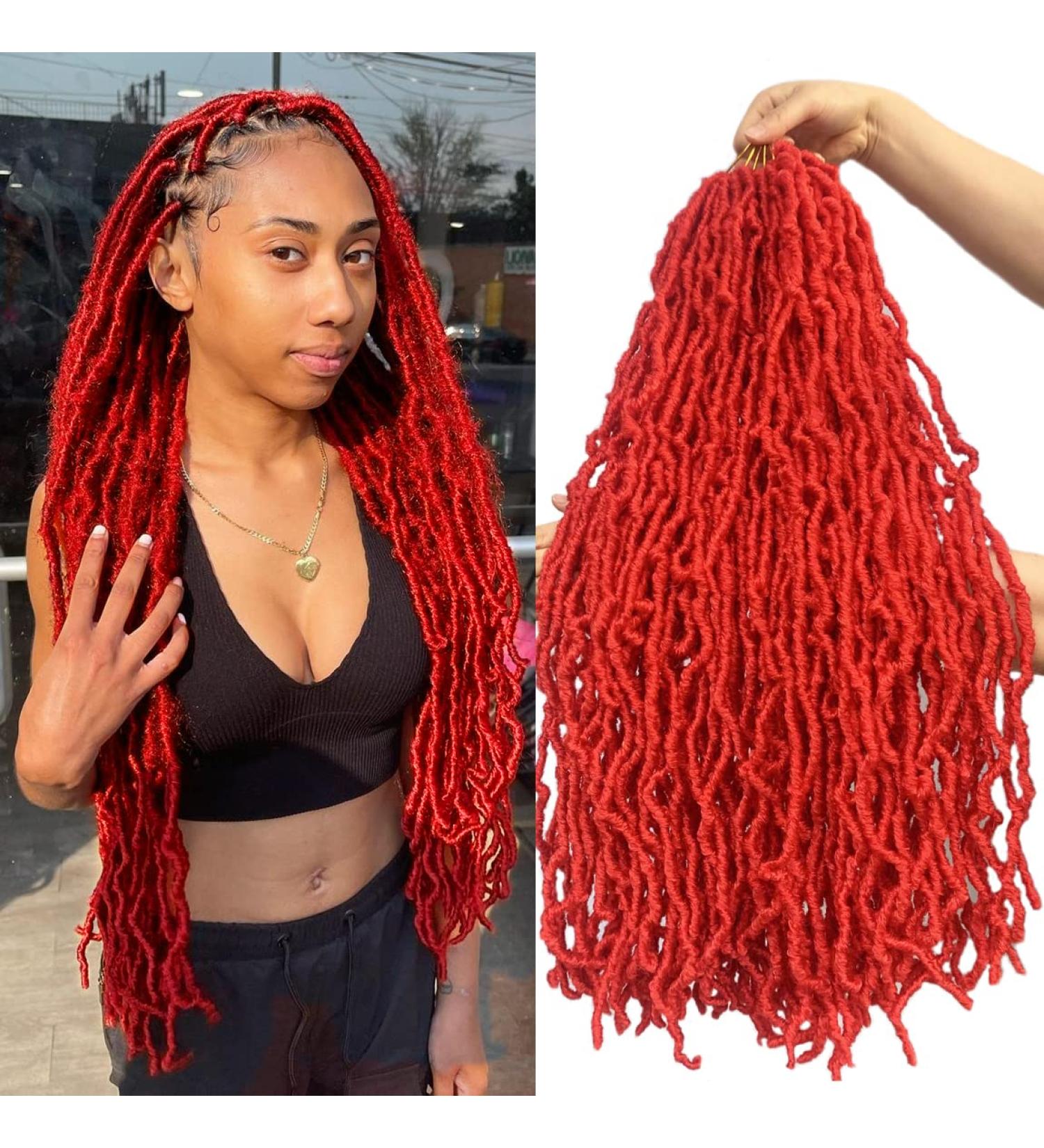24 Inch Red Soft Locs 7 Pack | Faux Locs Crochet Hair Extensions for Black Women - Buy Online on GoSupps.com