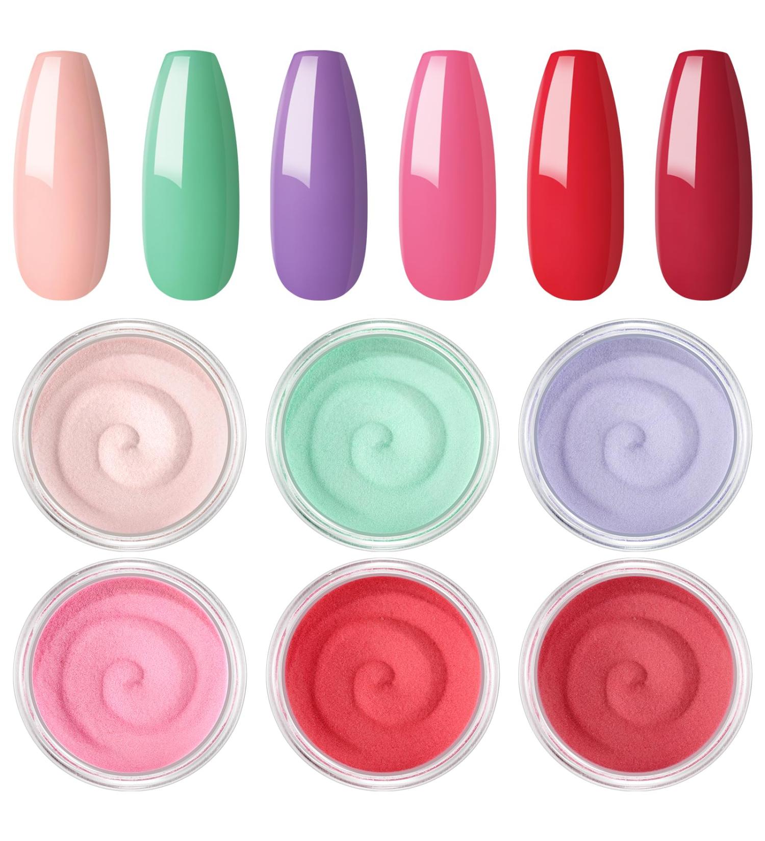 Dipping Powder 6 Colors Kit for DIY Nail Art No Need for Lighting Simple Operation Long Lasting for Beginner Nail Salon Home DIY color02 - Buy Online on GoSupps.com