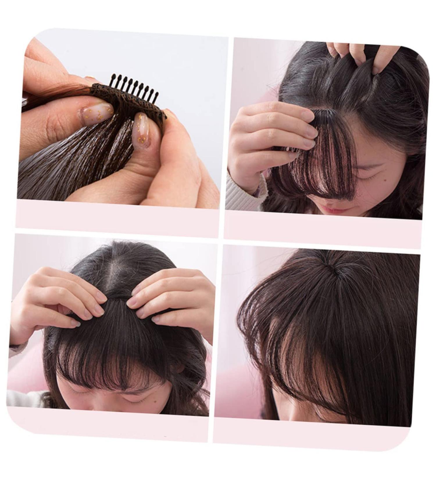 minkissy Fringe Bangs Hair Extensions Front Neat Air Bangs Tassel Thick Front Neat Bang Turneric Front Fringe Clip Tassles Clip on Fringe Bangs Hair Bangs Clip Fake Bangs Woman Conjoined medium Brown - Buy Online on GoSupps.com