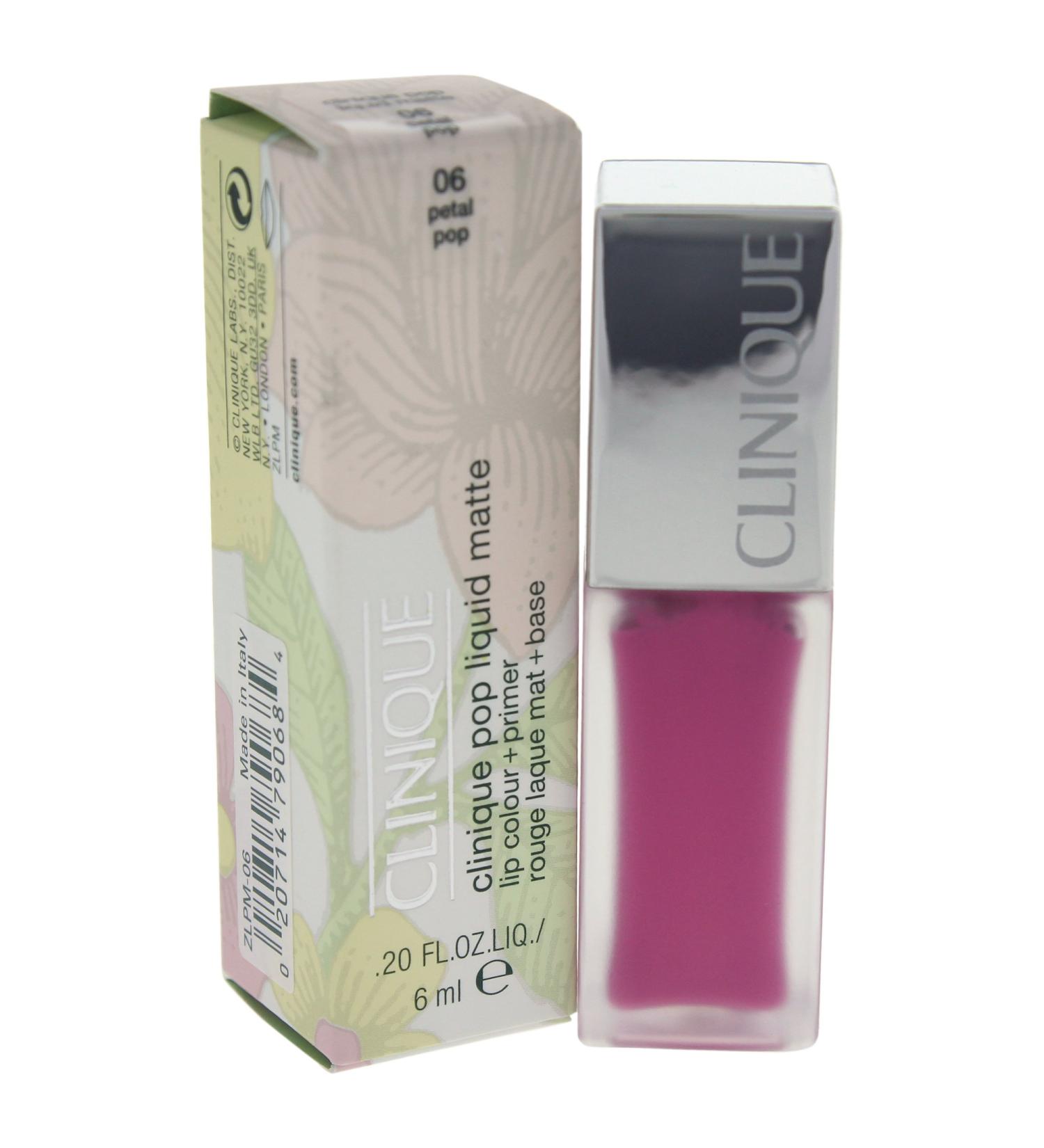 Clinique Pop Liquid Matte Lip Color + Primer  No. 06 Petal Pop  0.2 Ounce