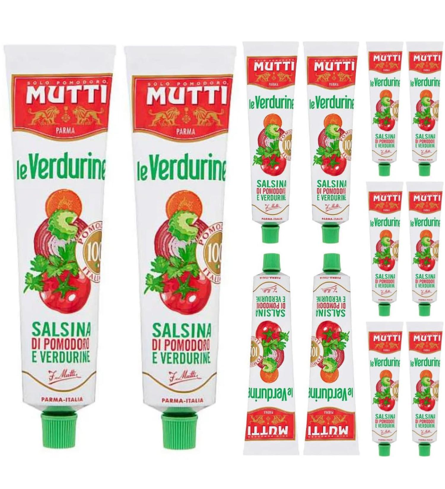 Mutti Double Puree Tomato Concentrate with Vegetables tomato paste puree 130 Grams x 12 Tubes