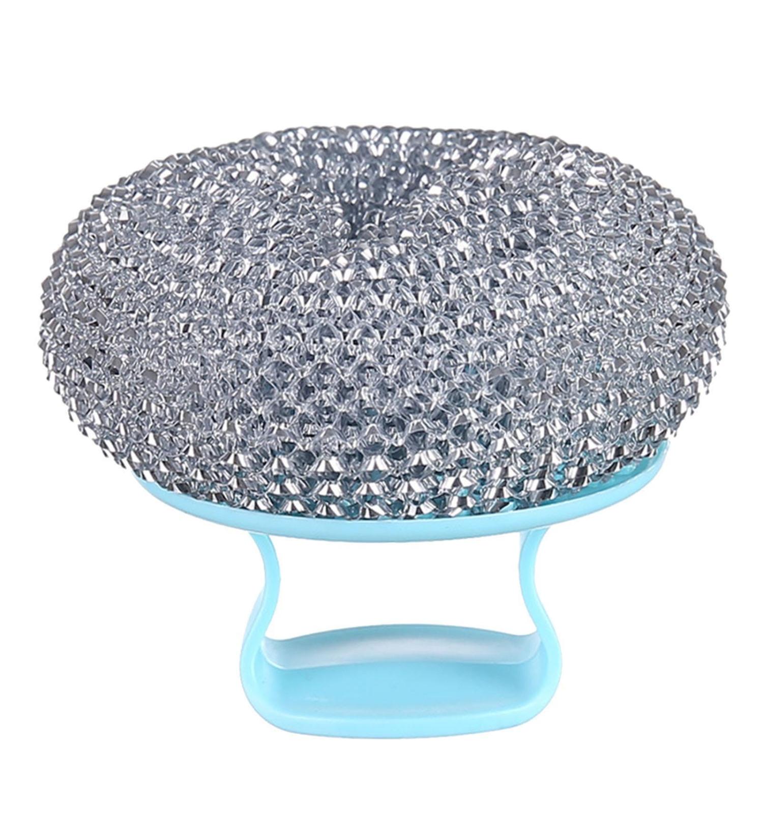 Wool Scrubber - Steel Scouring Pad | Kitchen Cleaning Tool | Wire Cleaning Ball Utensil Scrubber | Steel Wool Scrubber with Handle for Pots Pans Ovens Oven Racks Sinks Baking Trays Grills Silver - Buy Online on GoSupps.com