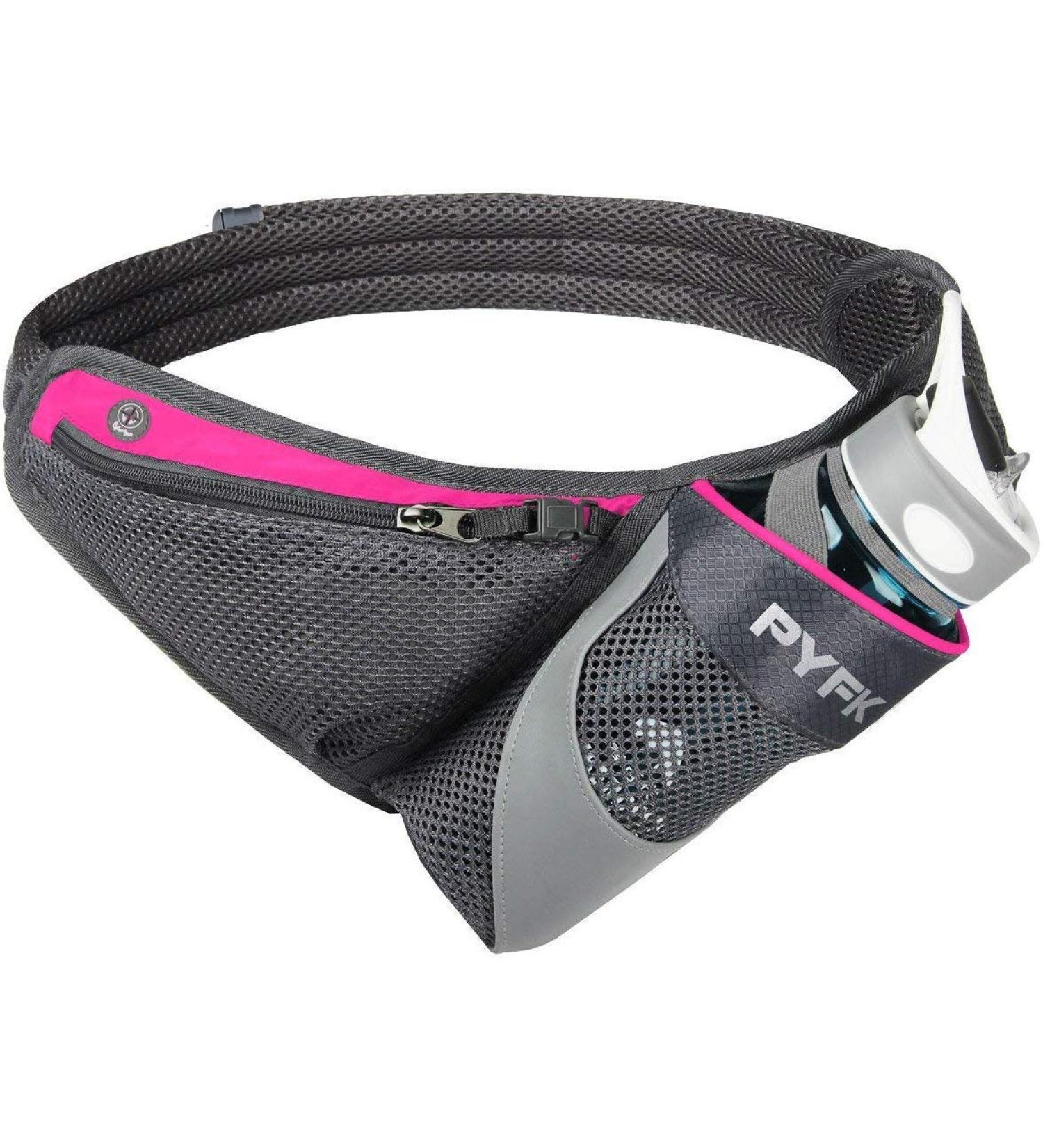 YFK Running Belt Hydration Waist Pack with Water Bottle Holder - Reflective Rose | Men Women Waist Pouch Fanny Bag - Buy Online on GoSupps.com