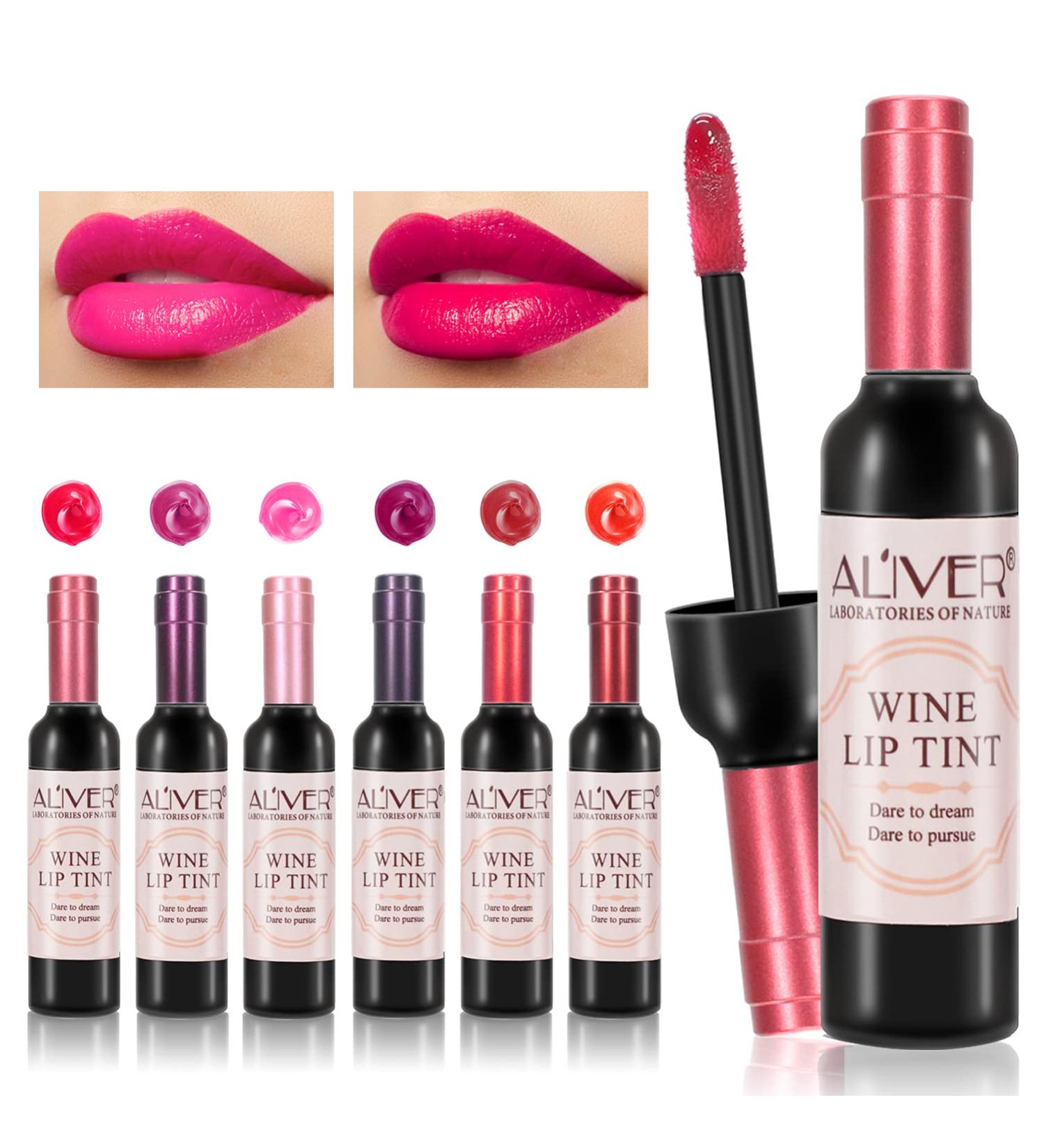 Wine Lip Tint Set - Long Lasting Moisturizing Matte Lip Stain Liquid Lipstick - 6 Colors - Waterproof - Ideal for Women, Girls, Girlfriends, Moms - Buy Online on GoSupps.com