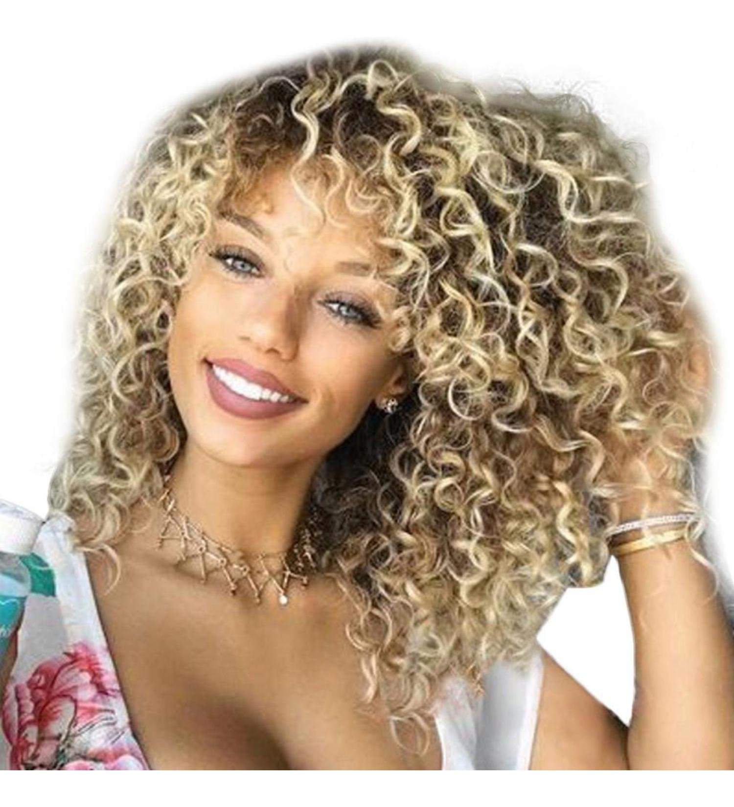 Shop Pinesong Chic Medium Length Bob Wig for Women - Heat Resistant Blonde Curly Synthetic Wig - Buy Online on GoSupps.com