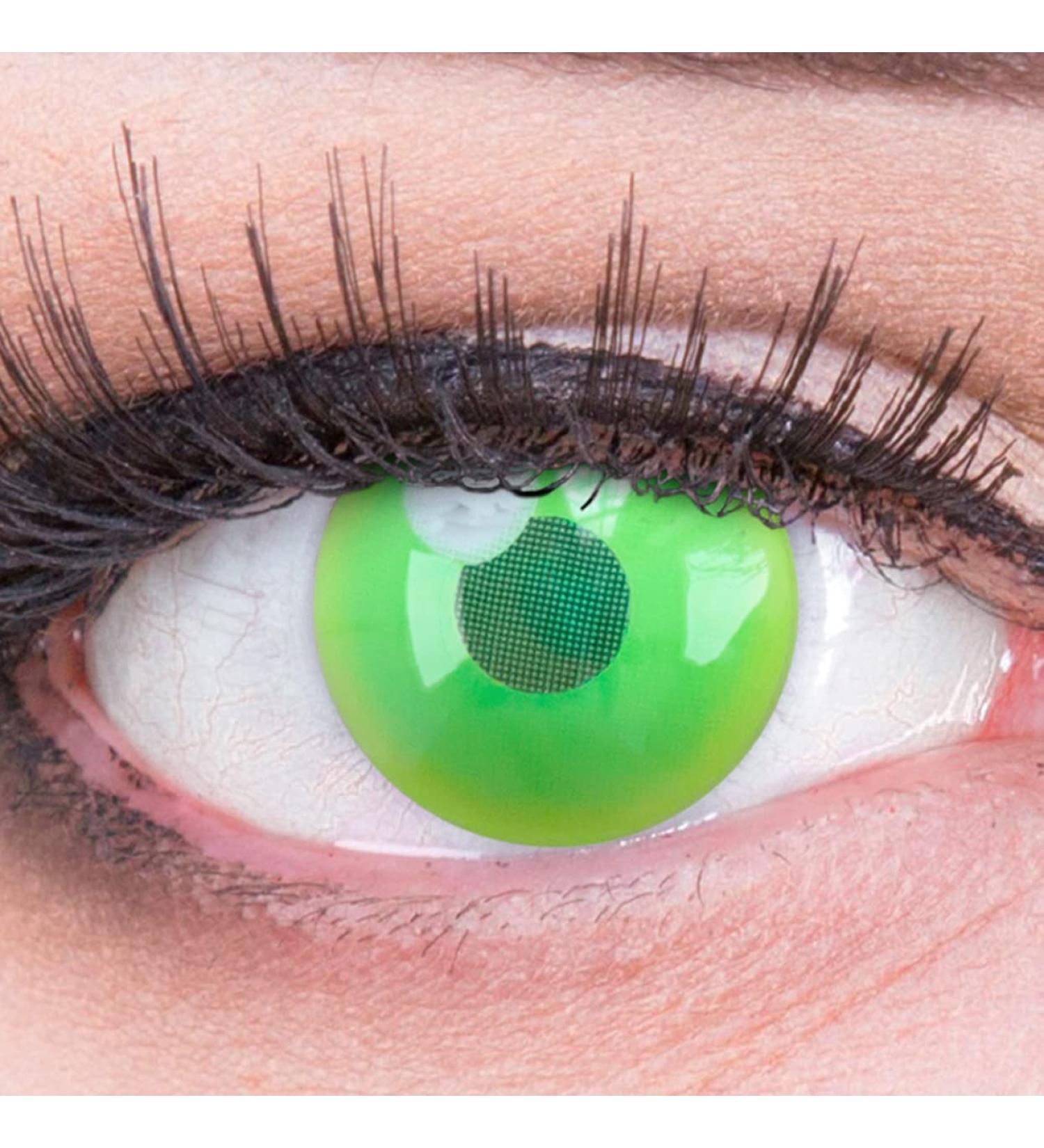 Colored Demon Nezuko Green Contact Lenses - Highly Opaque Anime Cosplay Lenses for Halloween & Carnival - 1 Pair with Free Lens Case - Buy Online on GoSupps.com