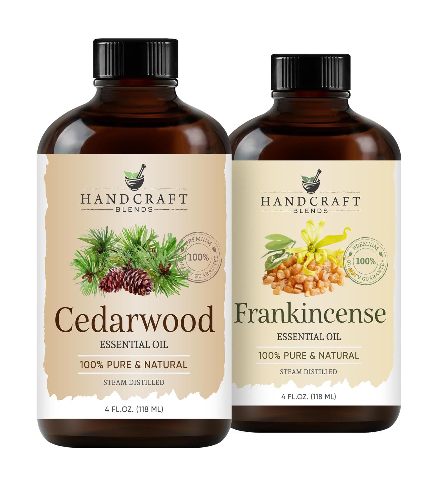 Handcraft Blends Ground & Center Set: Frankincense and Cedarwood Essential Oils (2 x 4 Fl Oz) 100% Pure & Natural for Diffuser Aromatherapy and DIY Projects - Buy Online on GoSupps.com