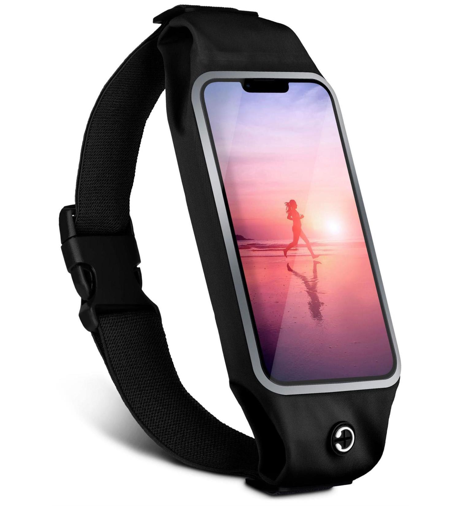Moex Passel Waterproof Running Bag for Samsung Galaxy A54 5G - Slim Jogging Belt with Viewing Window Flexible Design Black - Buy Online on GoSupps.com