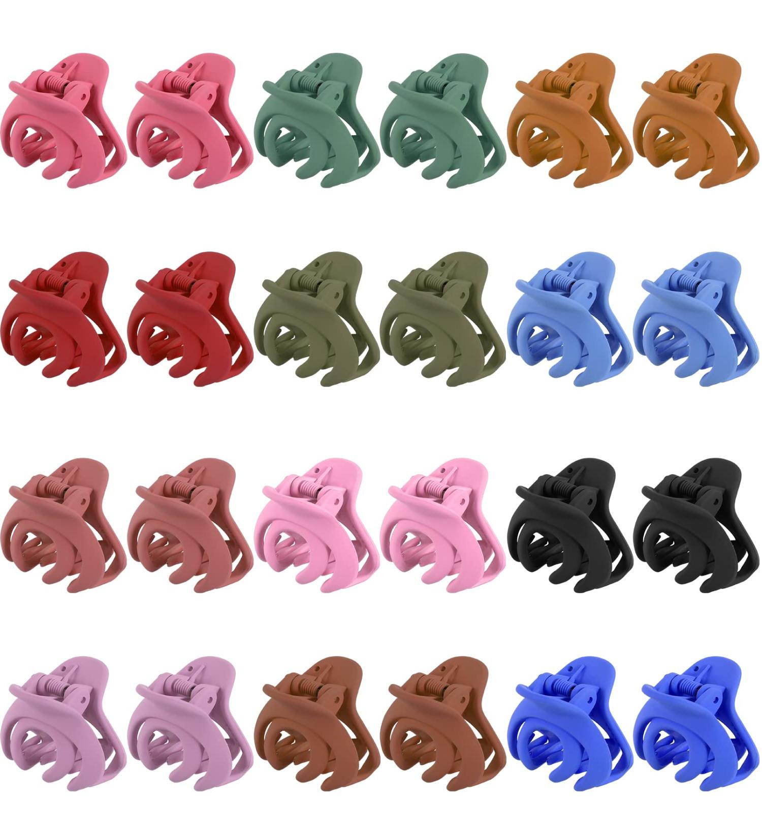 24 Pcs 1.57 Inch Small Hair Claw Clips for Thin/Medium Hair - Matte Octopus Clip in 12 Colors - Buy Online on GoSupps.com