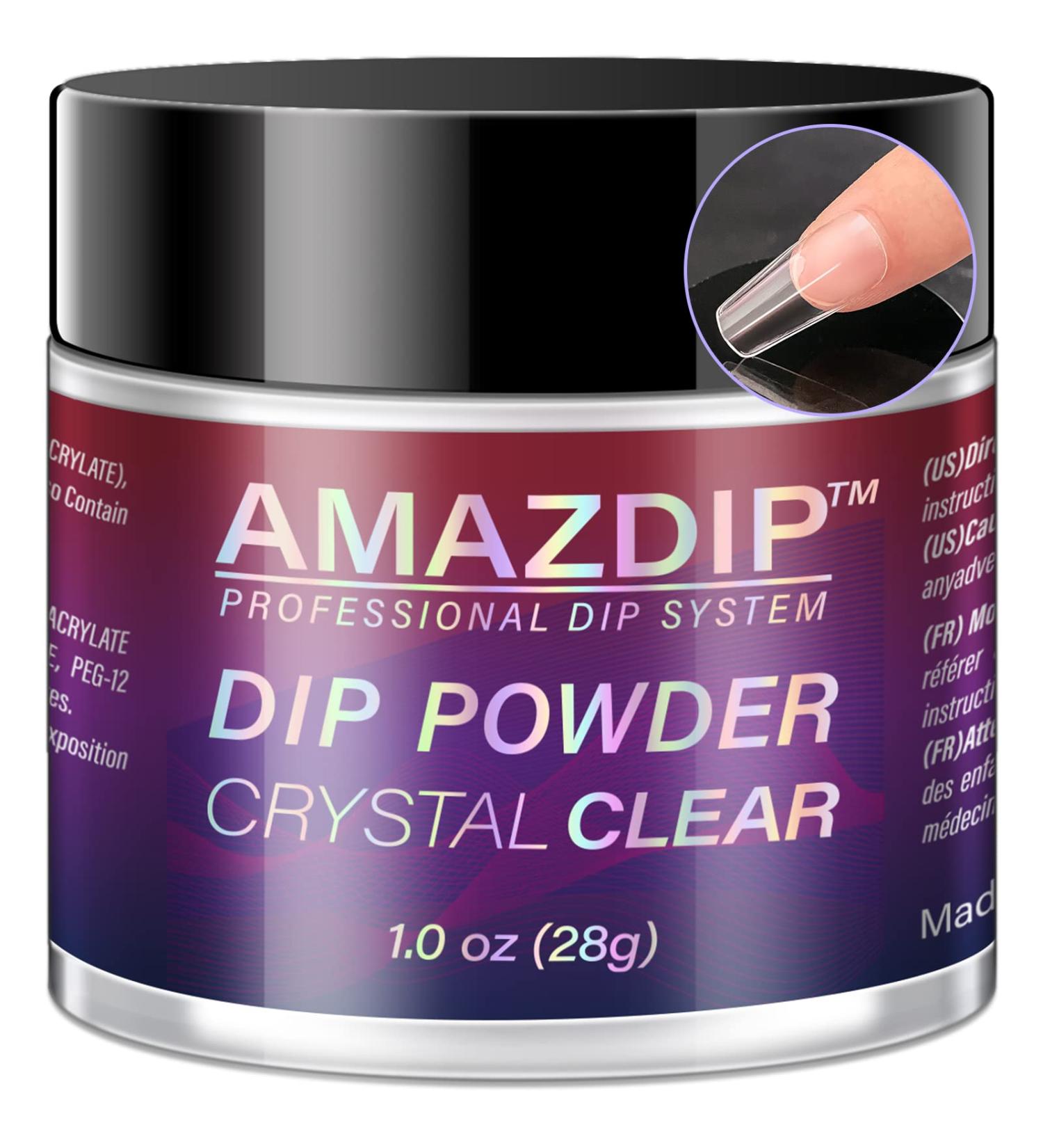 Crystal Clear Nail Dip Powder 1oz AMAZDIP Pro Dipping Nail System for Salon/DIY at Home D1001 01-Crystal Clear - Buy Online on GoSupps.com
