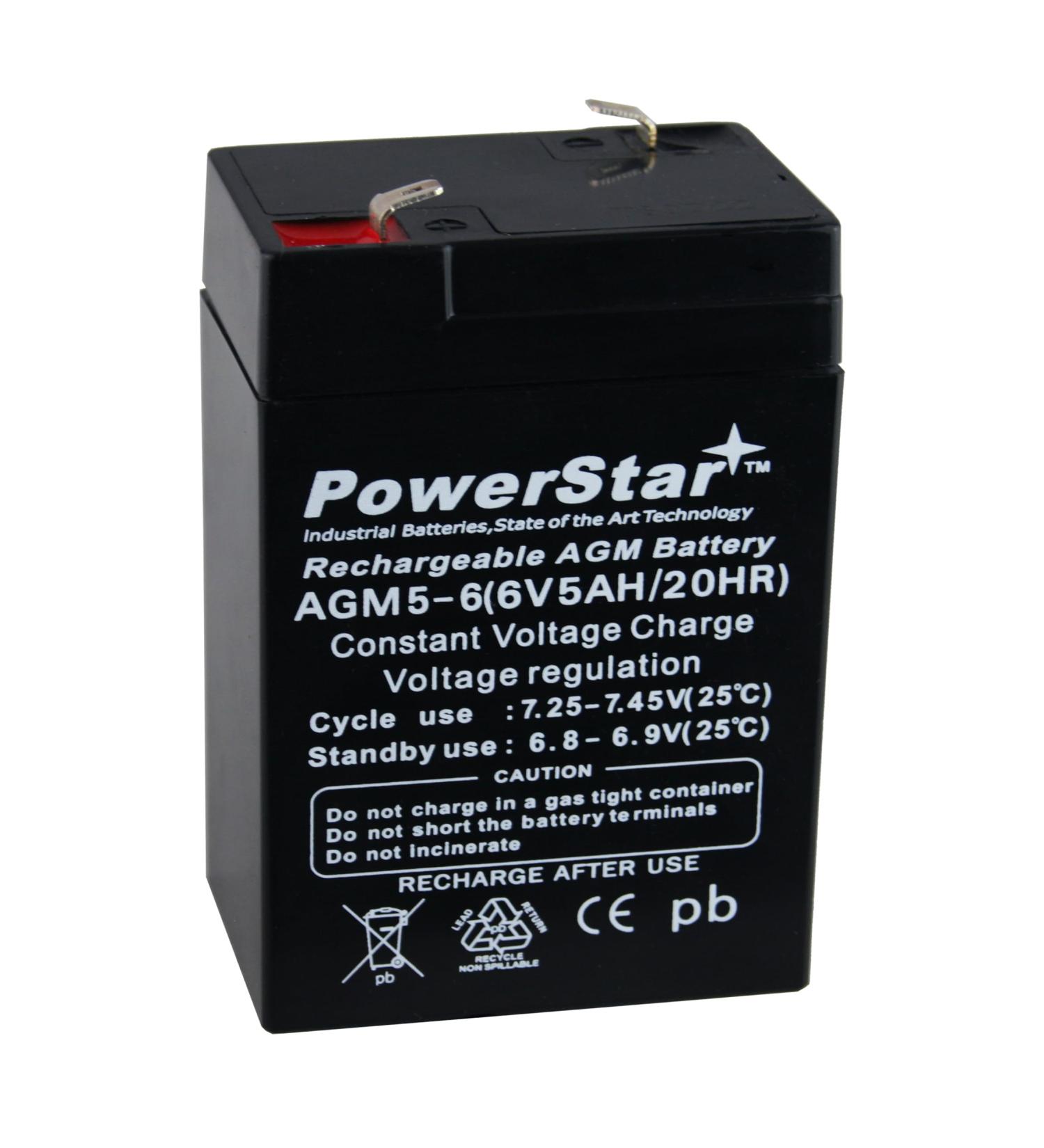 Buy PowerStar 6V SLA VRLA Rechargeable Battery - 4 4.5 5 AH Replacement | Fast International Shipping - Buy Online on GoSupps.com
