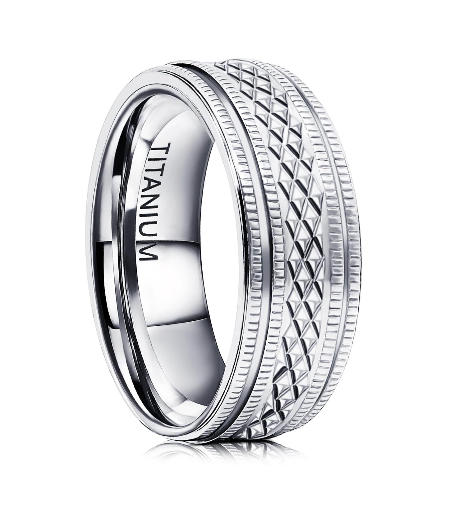 JEROOT Titanium Men's Swivel Ring - High Quality Silver-Black Fashion Jewelry | Size 60 (18.95) - 67.2 (21.4) | International Shipping Available - Buy Online on GoSupps.com