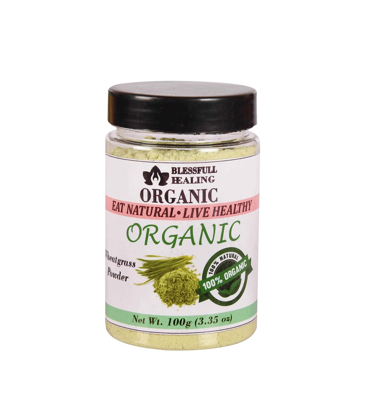 Blessfull Healing Organic Wheatgrass Powder 100 Gram Airtight Container (Packing May Vary) - Buy Online on GoSupps.com