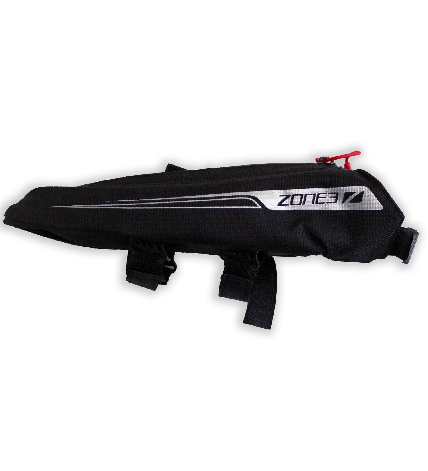 ZONE3 Aero Top Tube Cycling/Triathlon Bento Box Bag - Black/Silver | One Size | International Shipping Available - Buy Online on GoSupps.com