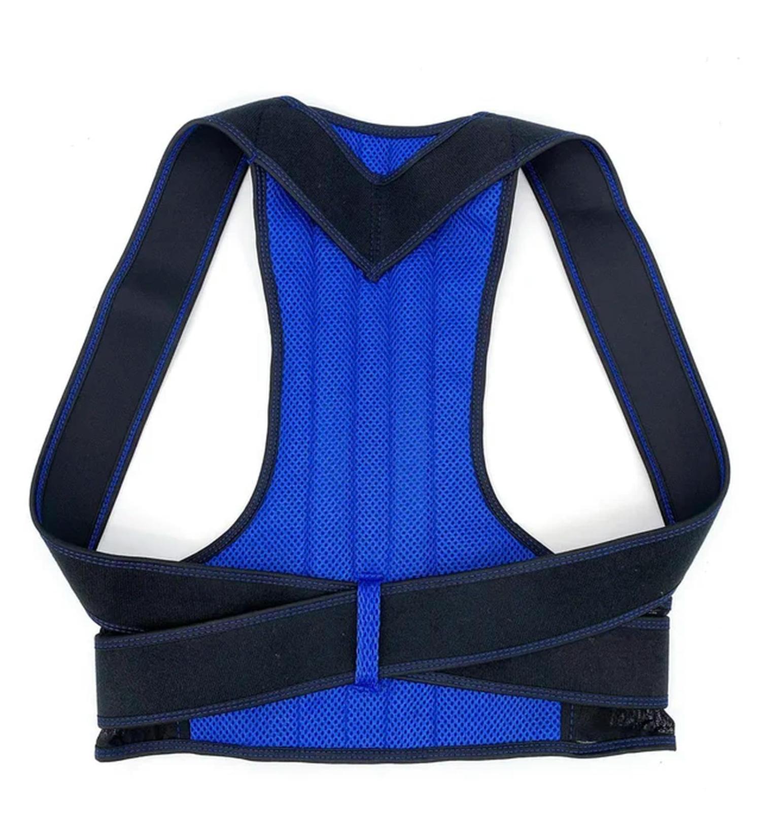 Back Waist Posture Corrector Adjustable Adult Correction Belt Waist Trainer Shoulder Lumbar Brace Spine Health Support Belt Vest Blue XXL - Buy Online on GoSupps.com
