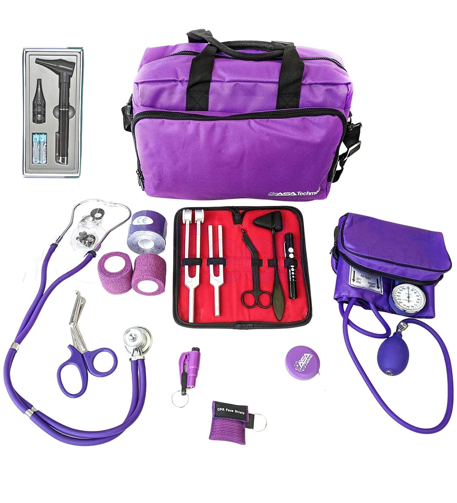 ASATechmed Nurse Starter Kit - Stethoscope, Blood Pressure Monitor & More - 18 Pieces (Purple) - Buy Online on GoSupps.com