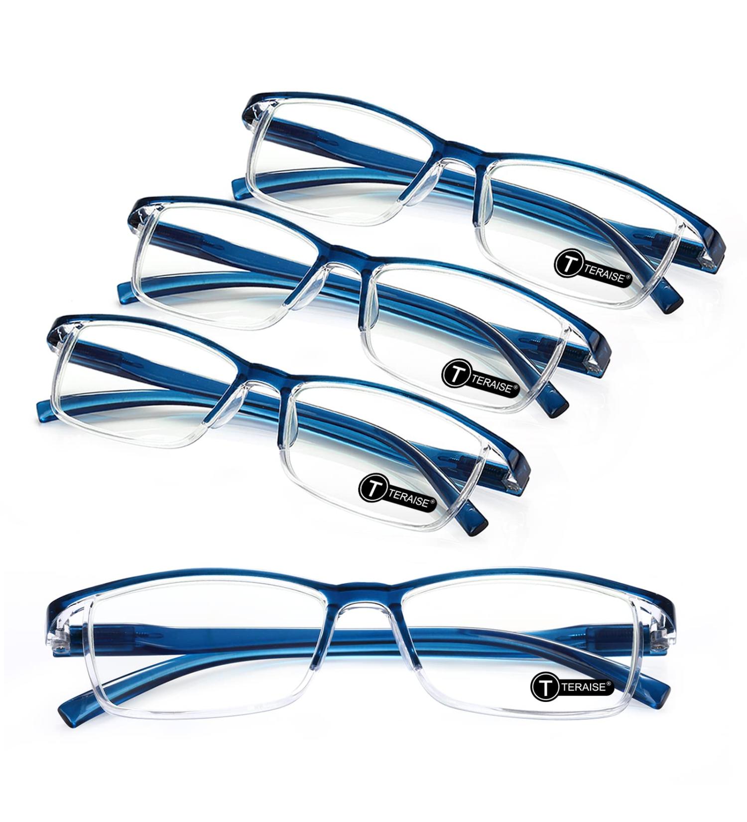Teraise Anti-Blue Reading Glasses for Men & Women | Comfortable & Stylish 1.0x Computer Glasses with Feather Hinge & Blue Light Filter - Buy Online on GoSupps.com
