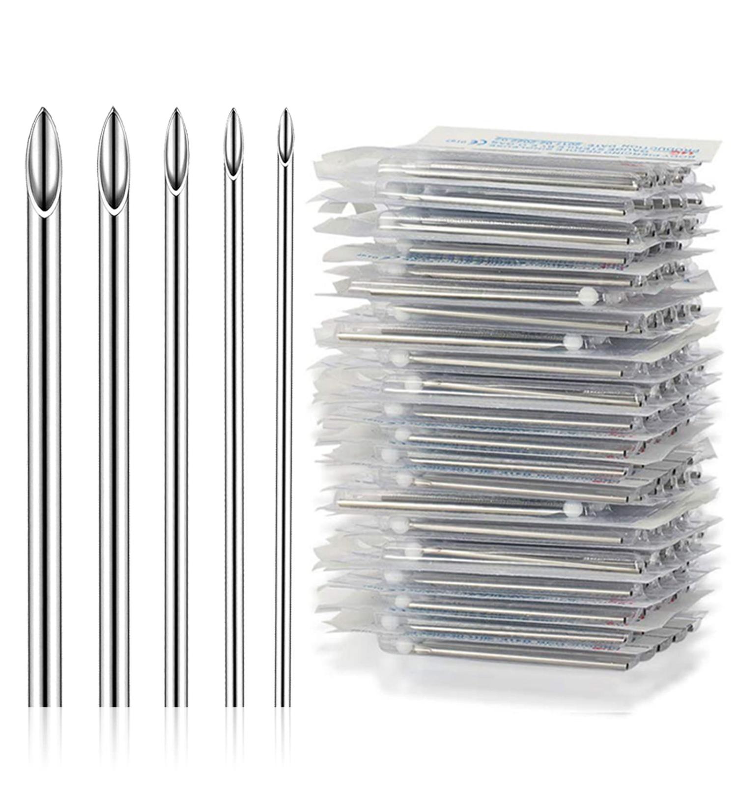 Piercing Needles 100PCS Mixed Sizes 12G-20G Stainless Steel Disposable Body Piercing Needles - Ideal for Ear, Nose, Navel, Belly, Eyebrow, Nipple, Tongue, Lip Piercings - Buy Online on GoSupps.com