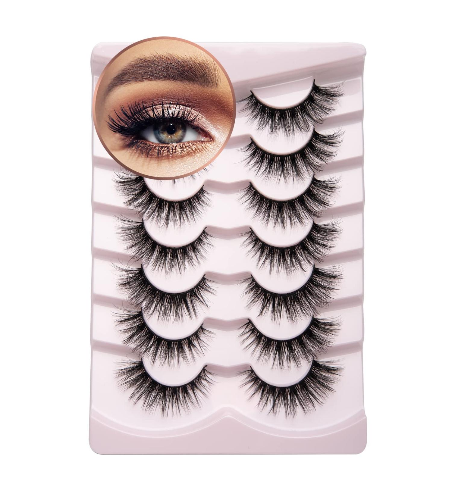 Onlyall Mink False Eyelashes - Natural Wispy Soft Faux Lashes | 16MM A04 Wispy Lashes - Buy Online on GoSupps.com