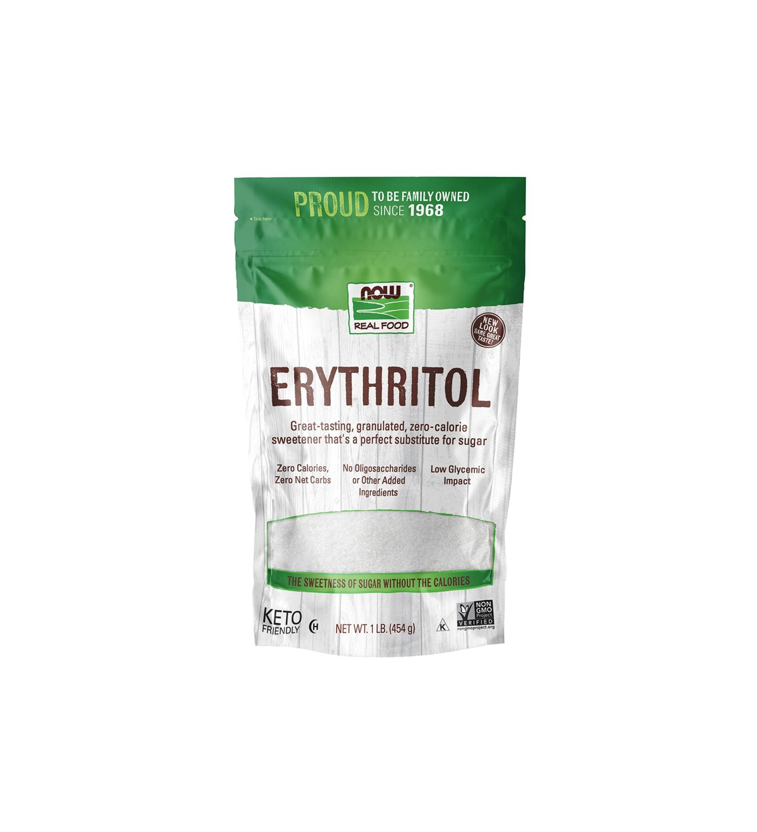 Now Foods Erythritol Natural Sweetener 1 lb - Zero Calorie Sugar Substitute - Buy Online on GoSupps.com