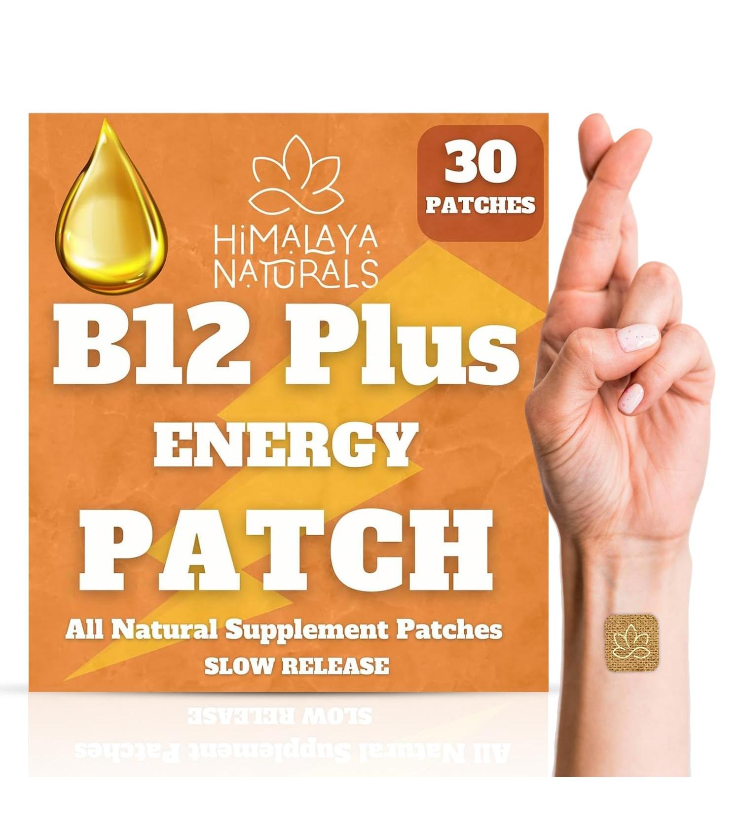 B12 Energy Patch Methylcobalamin B12, Caffeine-Free, Pill-Free Patch for Daily Energy Support 30-Day Supply - Buy Online on GoSupps.com