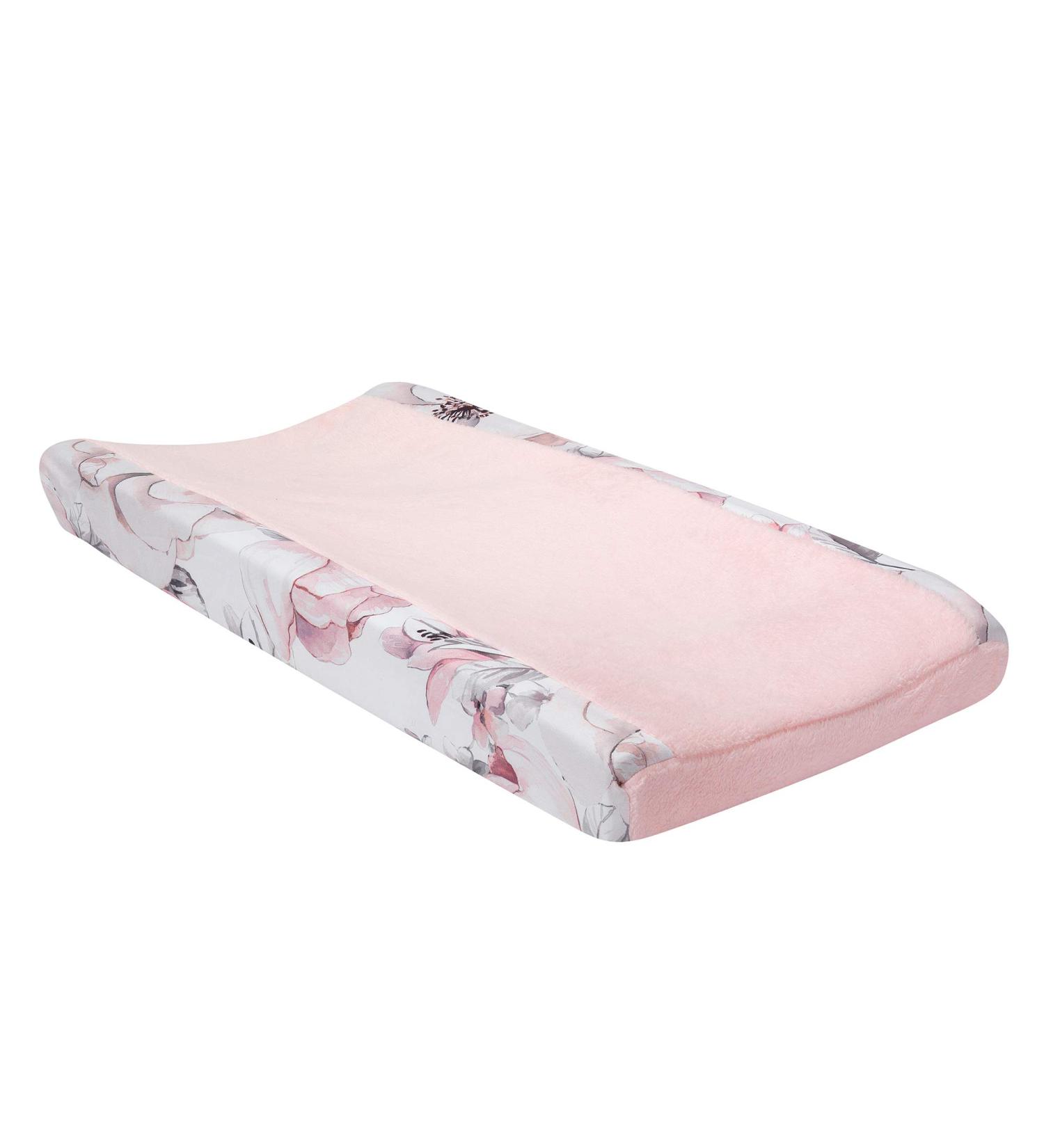 Lambs & Ivy Signature Botanical Pink/Gray Floral Minky Changing Pad Cover - Buy Online on GoSupps.com