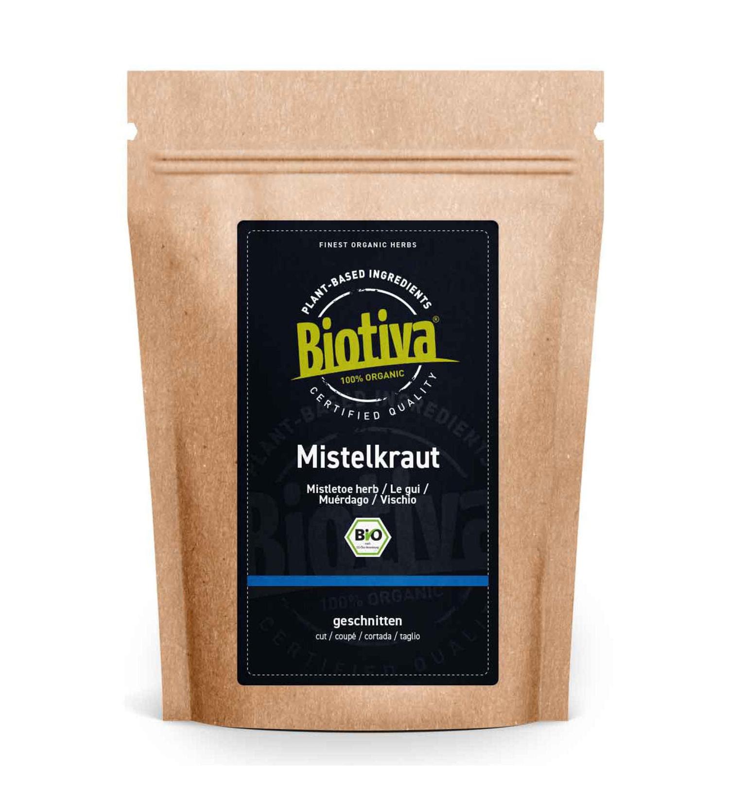 Biotiva Organic Mistletoe Herbal Tea 250g - Cut, Without Fillers - Bottled and Certified in Germany - Buy Online on GoSupps.com