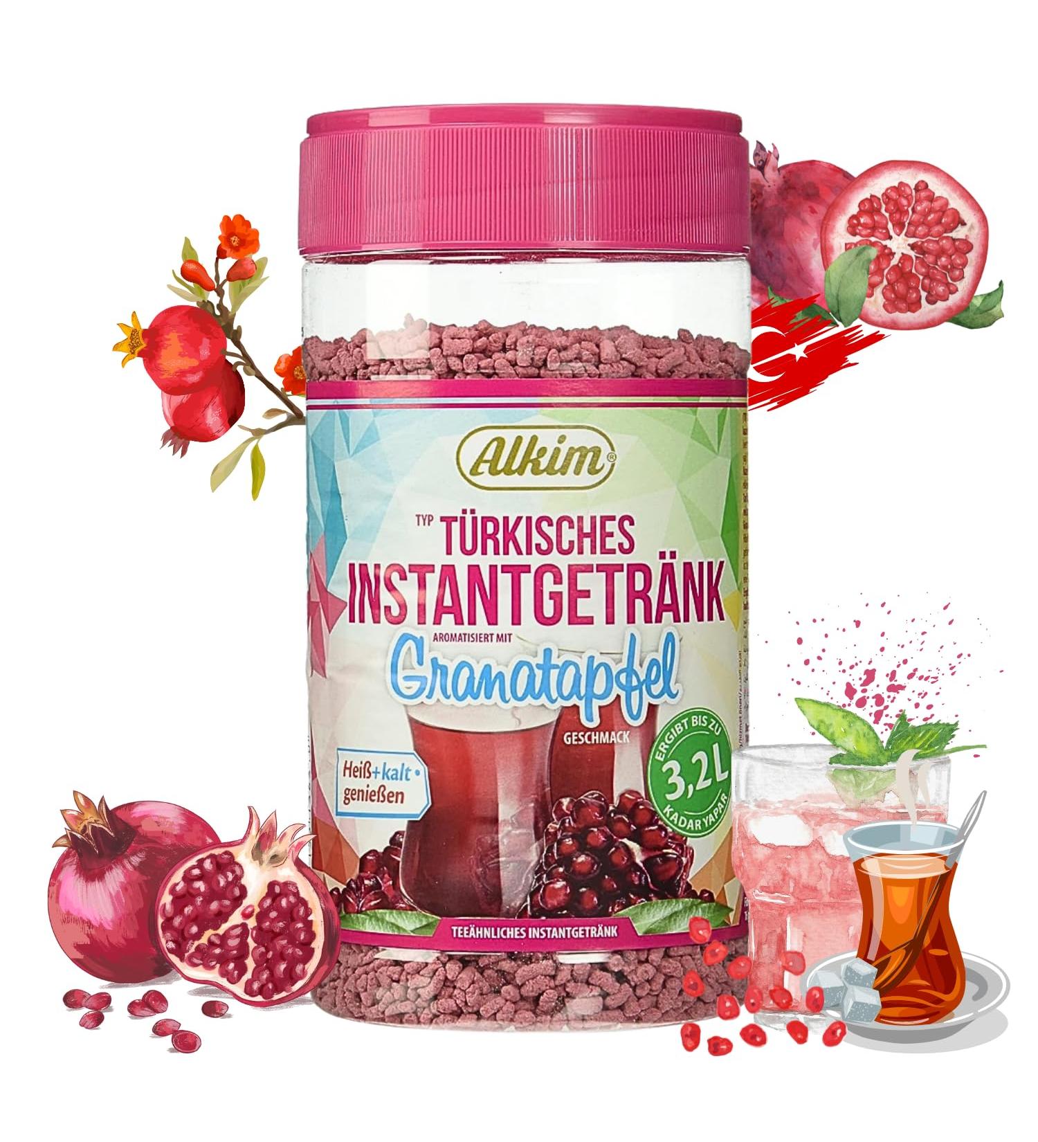 ALKIM Lot de 6 boissons instantan es la grenade en poudre - 6 x 400 g - Un plaisir chaud et froid - Th aux miettes - Boisson pour t anniversaire f te