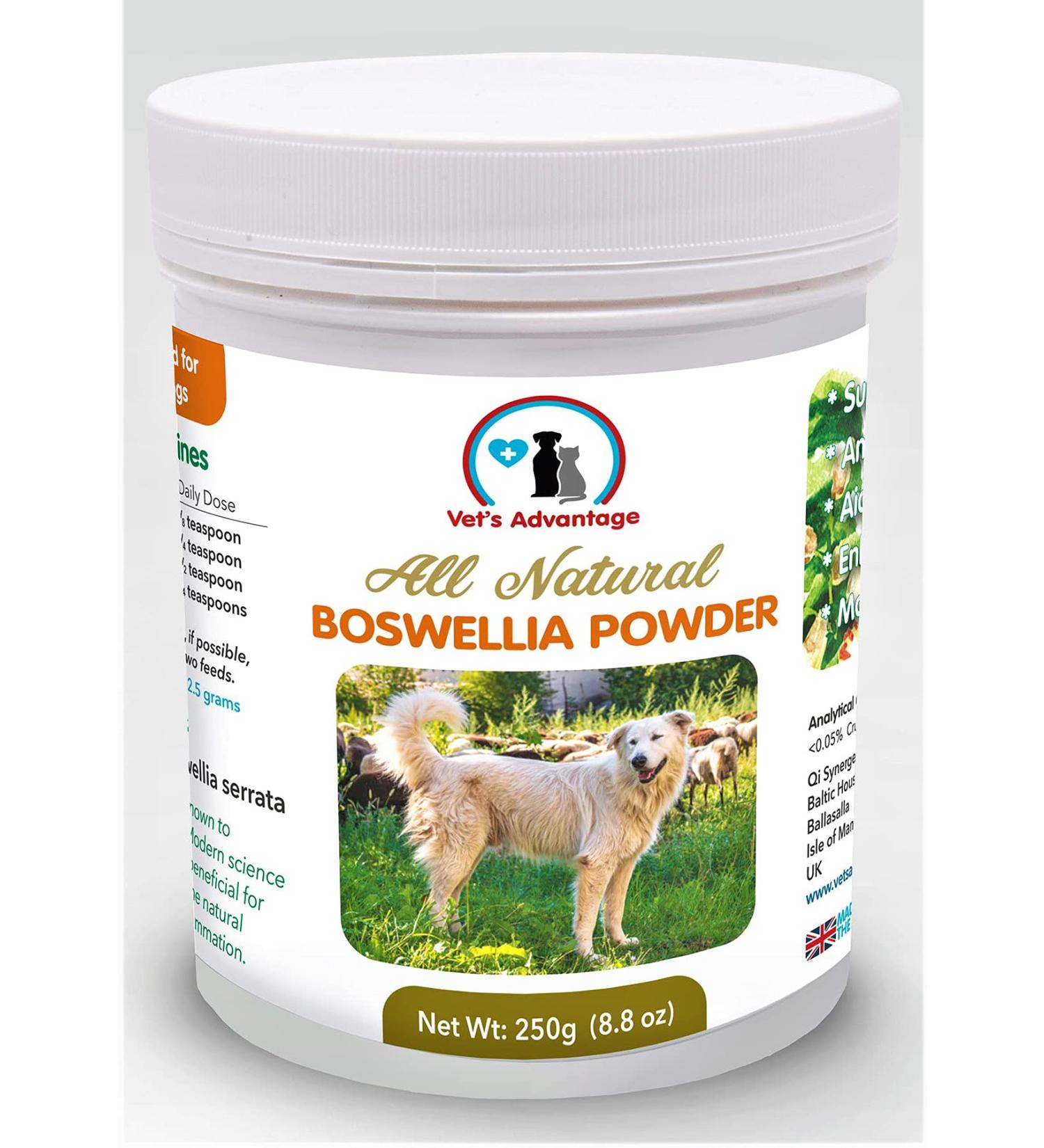 Vet's Advantage 100% Pure Boswellia Powder for Dogs - Supports Joint and Hip Health And Provides Natural Control of Pain and Inflammation for Dogs and Cats - Buy Online on GoSupps.com