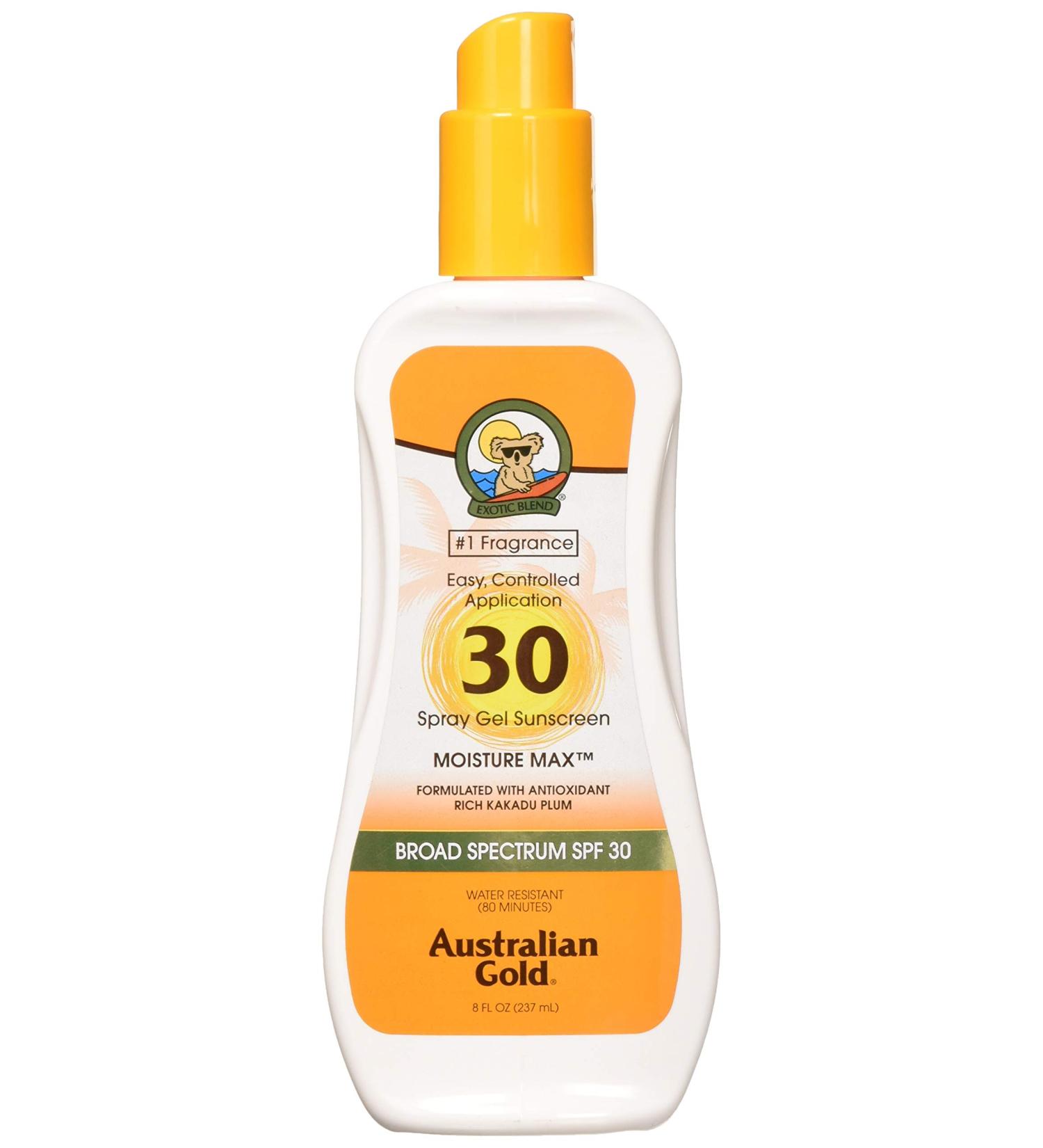 Australian Gold SPF 30 Clear Spray Gel Sunscreen 8 oz - Buy Online on GoSupps.com