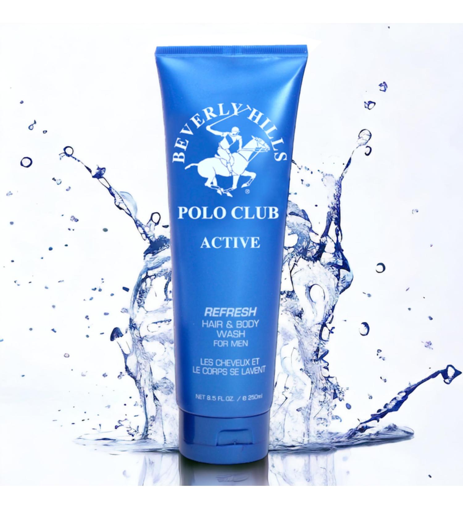 Beverly Hills Polo Club Men's Hair & Body Wash - Active Scent - Luxury Designer Fragrance Refreshing & Long-Lasting Cleanser for Him 8.5 oz - Buy Online on GoSupps.com