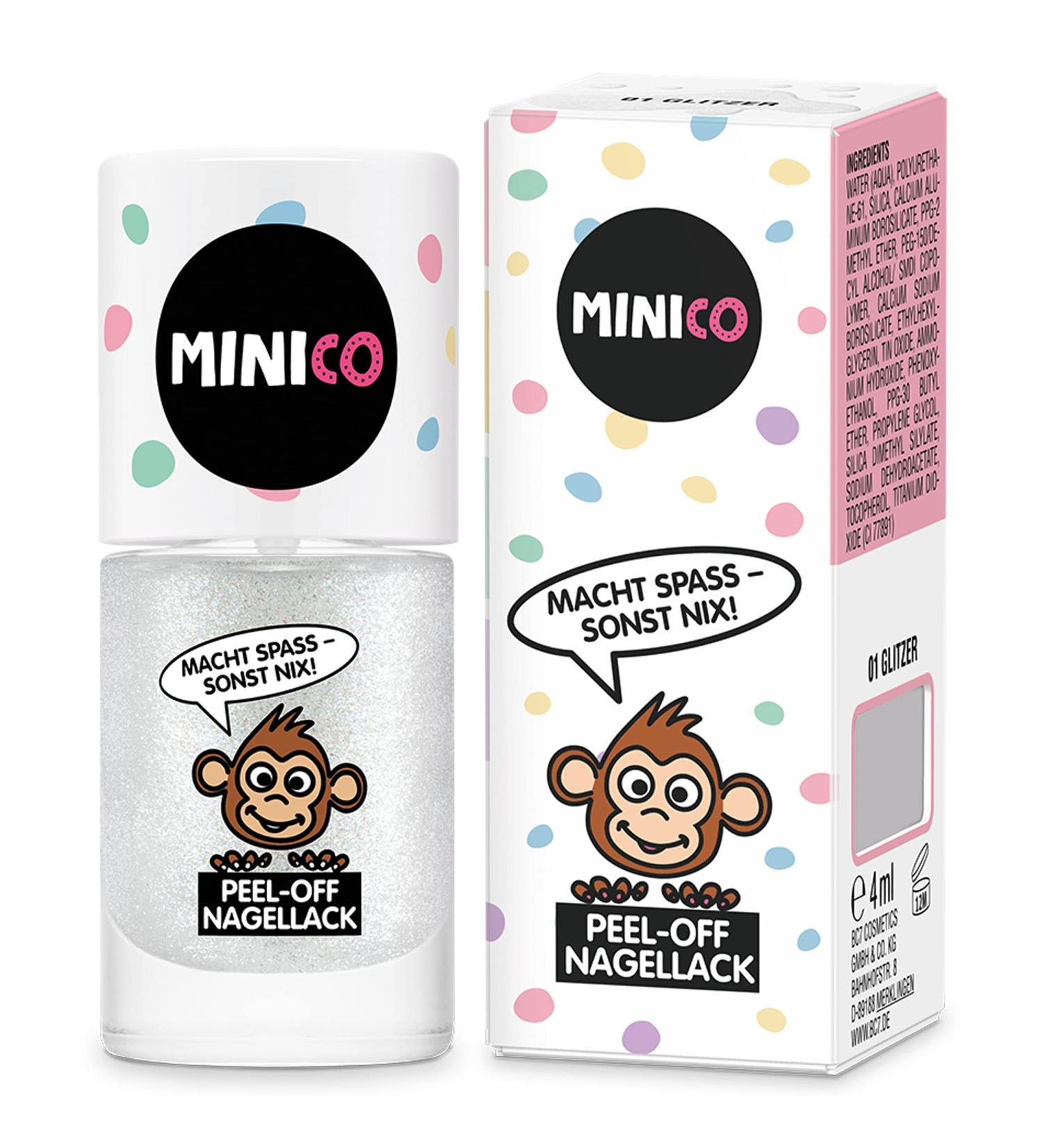 Minico Premium Kinder Nail Polish - Glitter Peel-Off Vegan Dermatologically Tested Eco-Friendly & Child-Safe - Buy Online on GoSupps.com