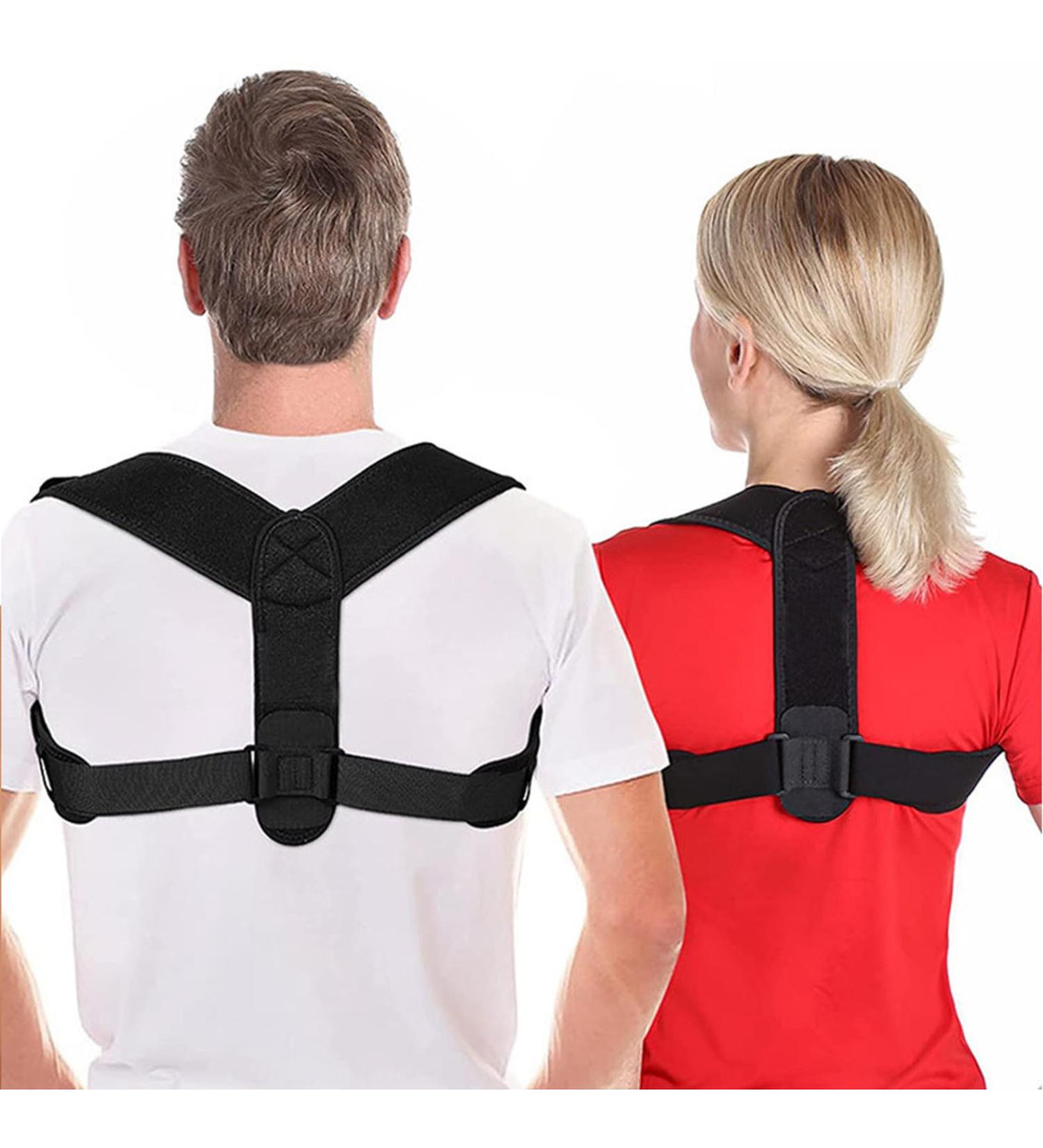 Posture Corrector for Men & Women | Adjustable Back Brace for Pain Relief & Body Alignment | Breathable Neck Shoulder & Clavicle Support - Medium - Buy Online on GoSupps.com