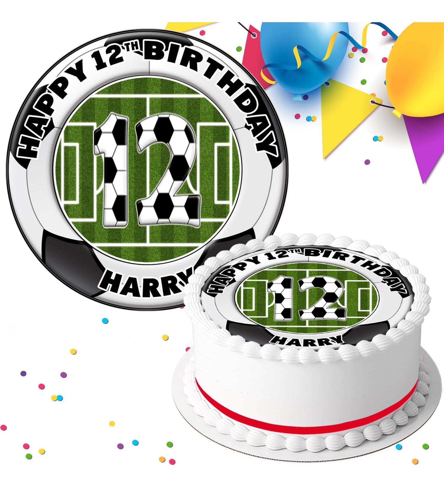 FOOTBALL YOUR AGE BIRTHDAY PERSONALISED EDIBLE ICING CAKE TOPPER FB025 - Buy Online on GoSupps.com