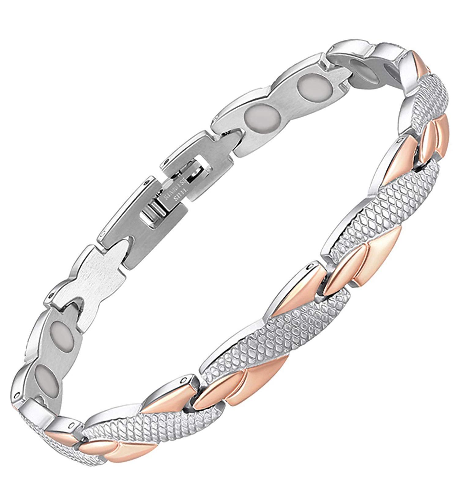 Elegant Magnetic Health Bracelet for Women - Arthritis & Carpal Tunnel Relief - Stainless Steel - All Sizes Available - Buy Online on GoSupps.com