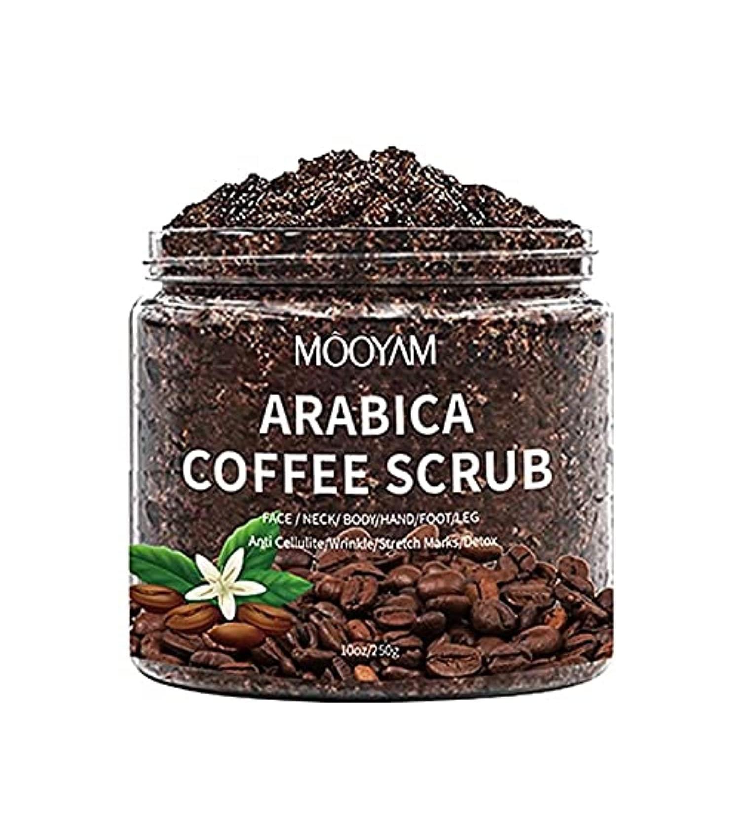 Arabica Coffee Scrub 100% Pure & Natural Face Body Hand Foot Leg Exfoliator Anti-Cellulite Wrinkle Stretch Marks 100g - Buy Online on GoSupps.com