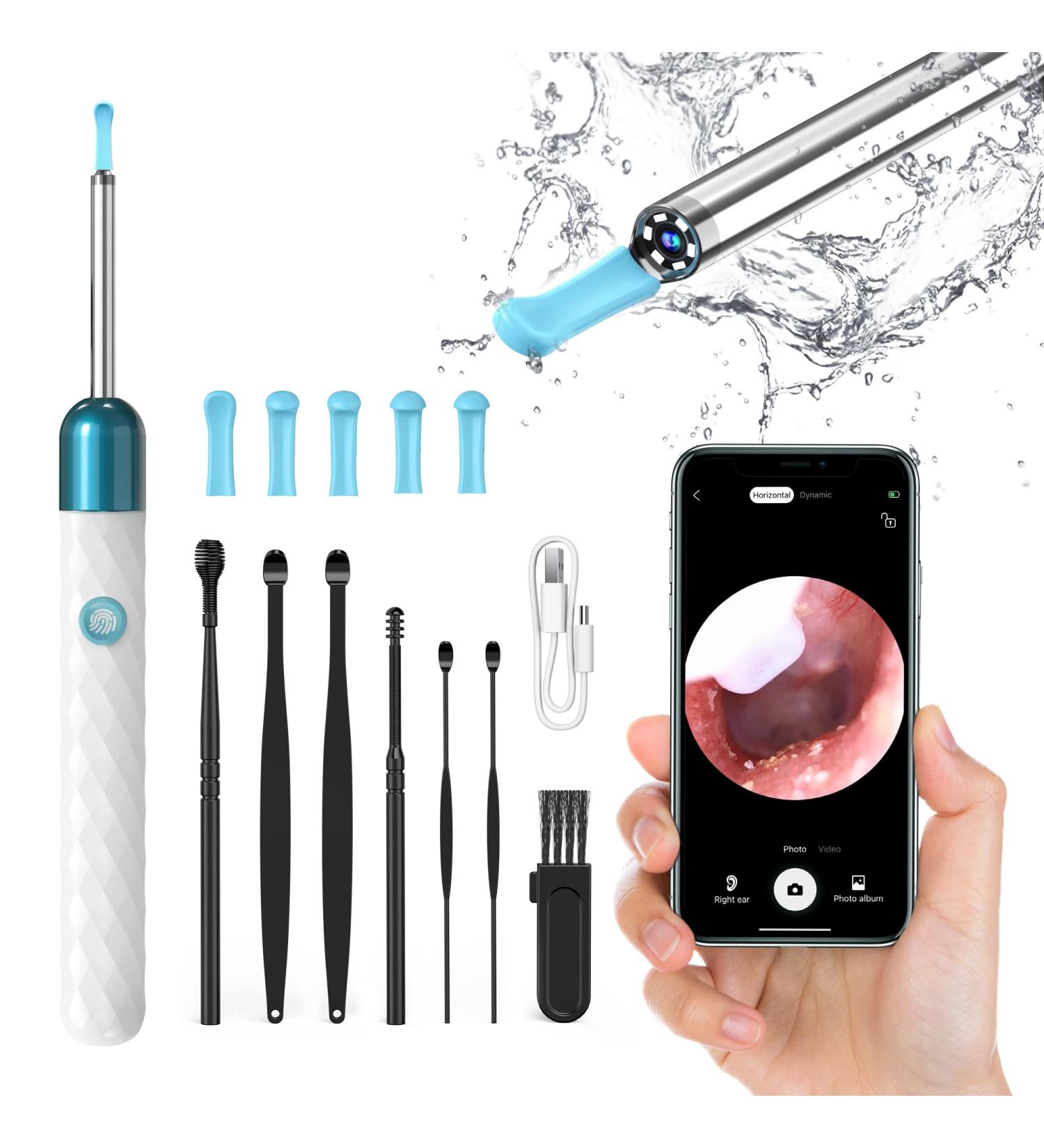 Wireless Ear Wax Removal Kit with 1080P Camera | WiFi Otoscope for iOS & Android | IP67 Waterproof | 6 LEDs | App Control | Ear Cleaner for Adults, Kids, Pets | X3-w - Buy Online on GoSupps.com