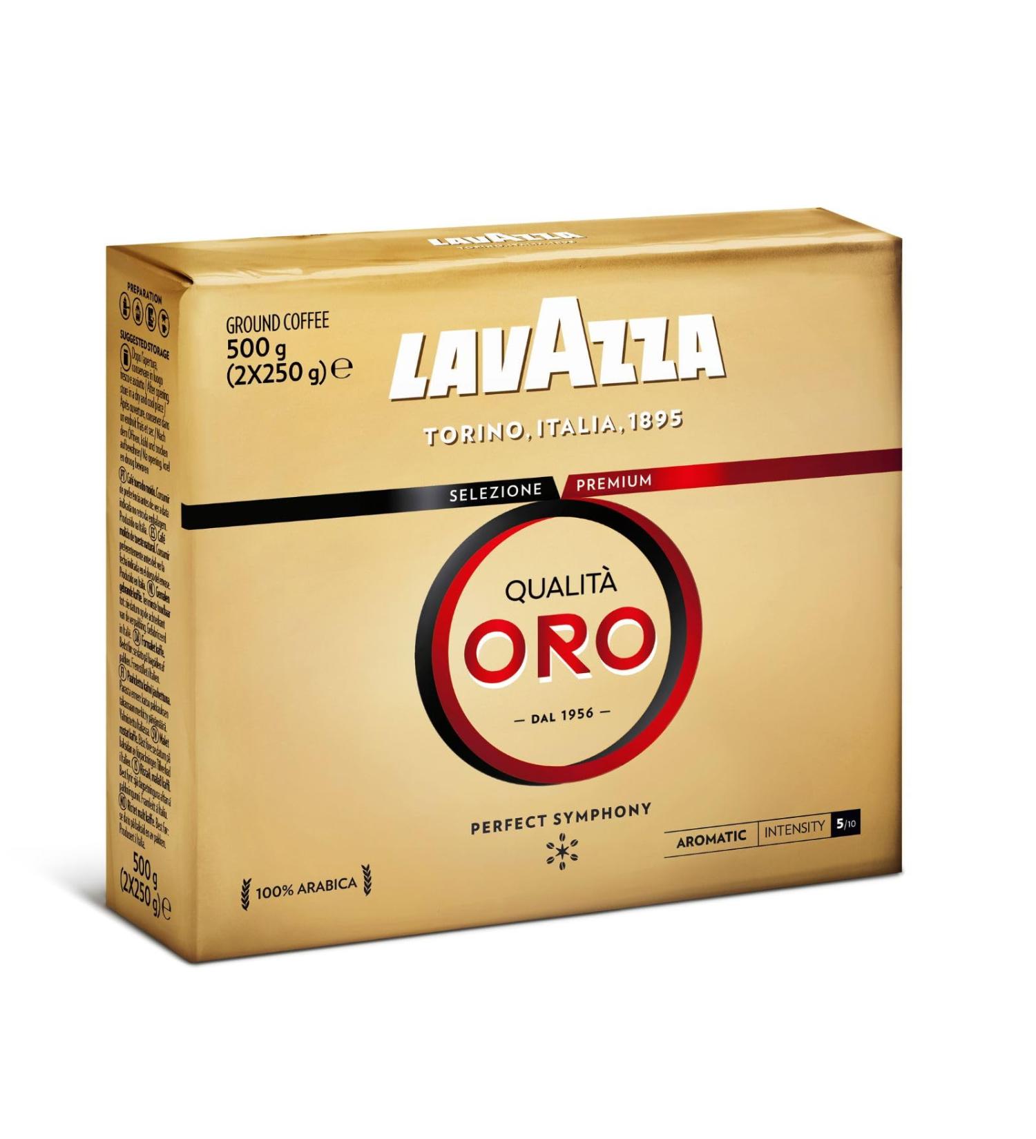 LAVAZZA - Qualit Oro Ground Coffee - Italian Coffee - 100% Arabica - Balanced & Aromatic - Intensity 5 - 2x250 g - Buy Online on GoSupps.com
