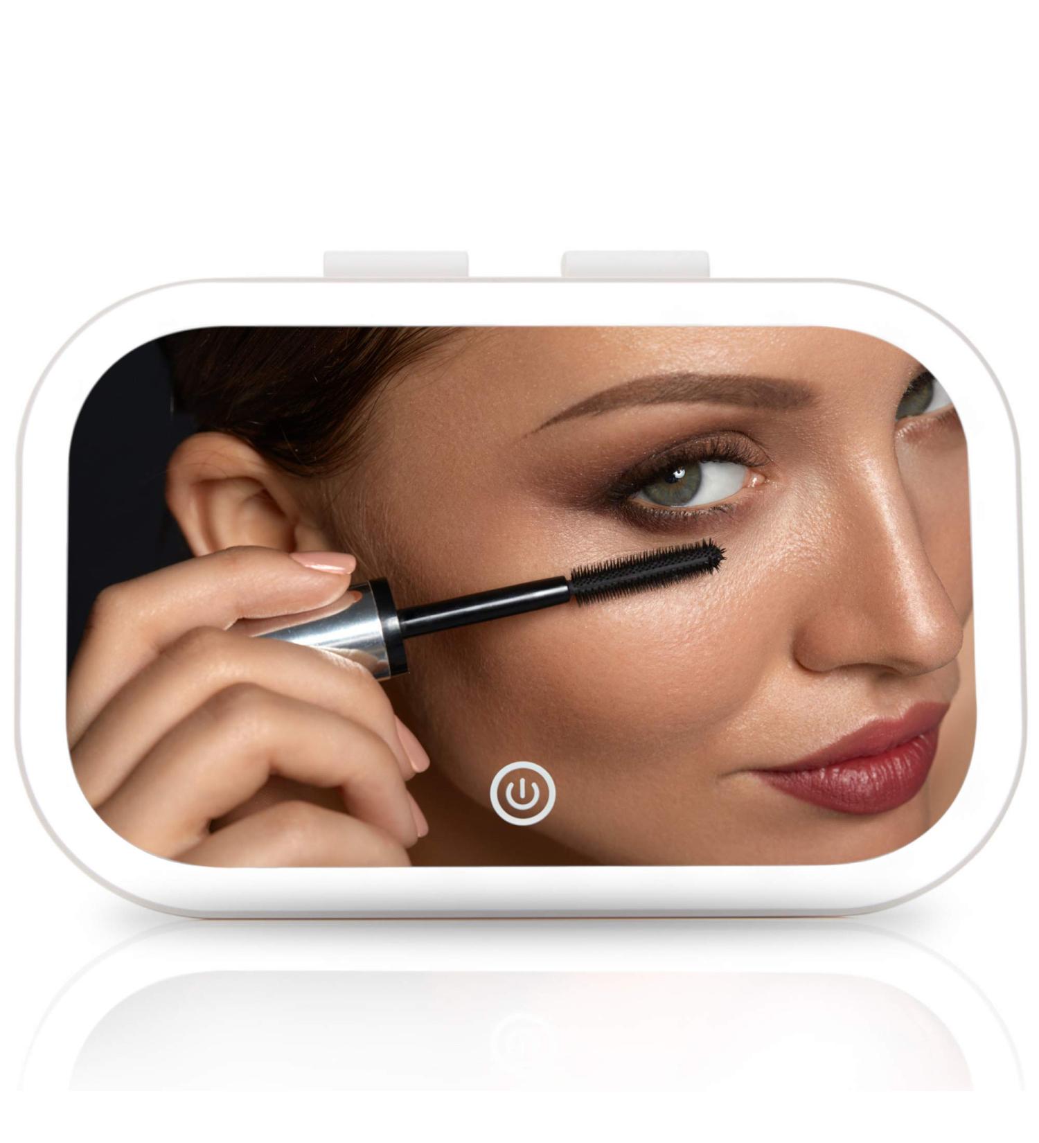 Fancii LED Car Visor Makeup Mirror - 3 Color Settings, Dimmable Touch Light, Adjustable Clip On Vanity Mirror - Built-in Kickstand - for All Cars (Juni) - Buy Online on GoSupps.com