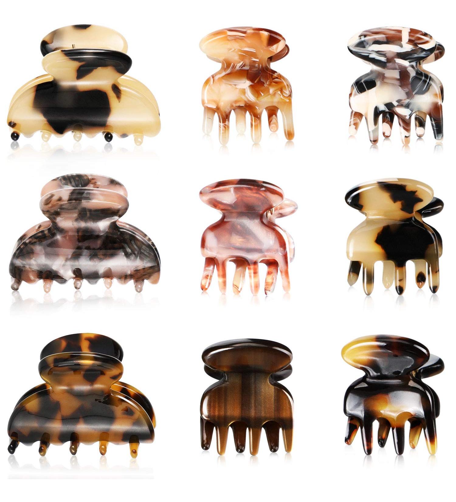 9-Piece Tortoise Shell Hair Clips Set for Women - French Hair Claw & Jaw Clamp Accessories in Classic Pattern - Buy Online on GoSupps.com