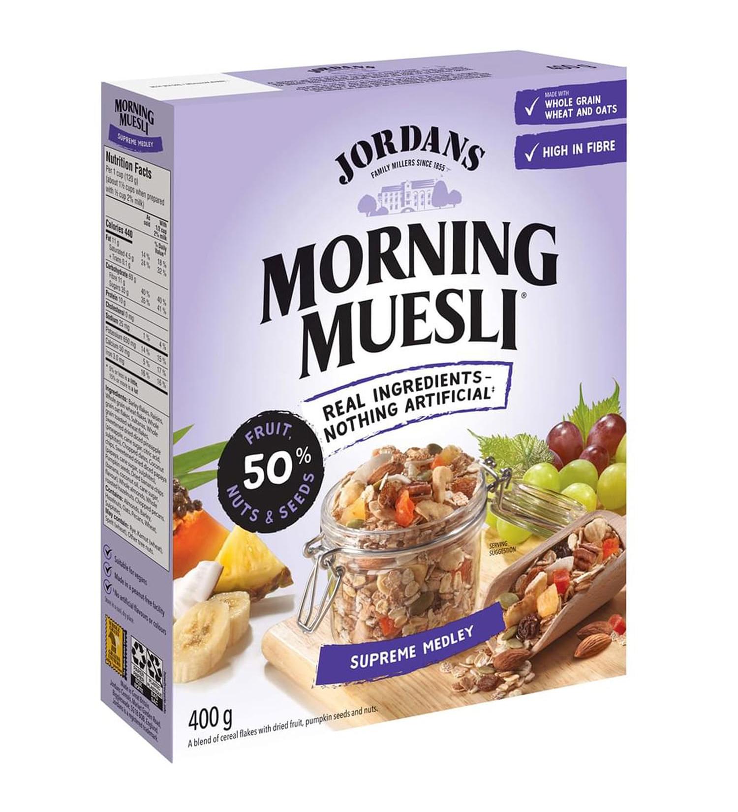 Jordans Morning Muesli - Supreme Medley 400g Supreme Medley 400 g (Pack of 1) - Buy Online on GoSupps.com