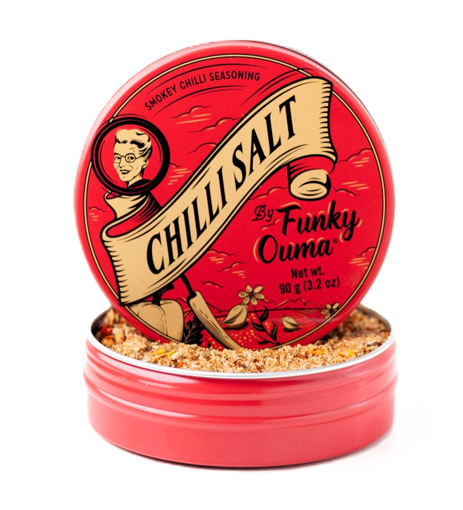  FUNKY OUMA Funky Ouma Chilli Salt 90g African chili salt with sea salt and chili 100% natural vegan gluten-free Spicy - Buy Online on GoSupps.com