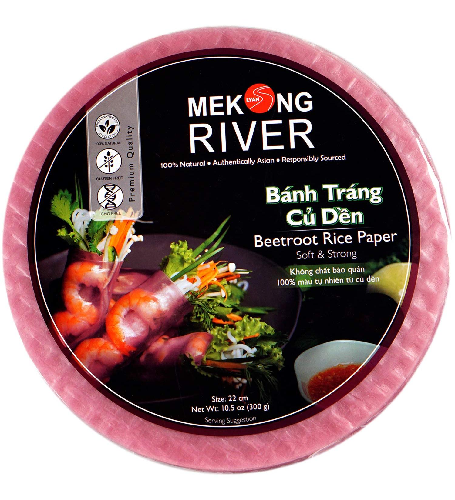 Mekong River Banh Vietnamese Beetroot Rice Paper 22cm - 24 Packs (300g each) - Buy Online on GoSupps.com