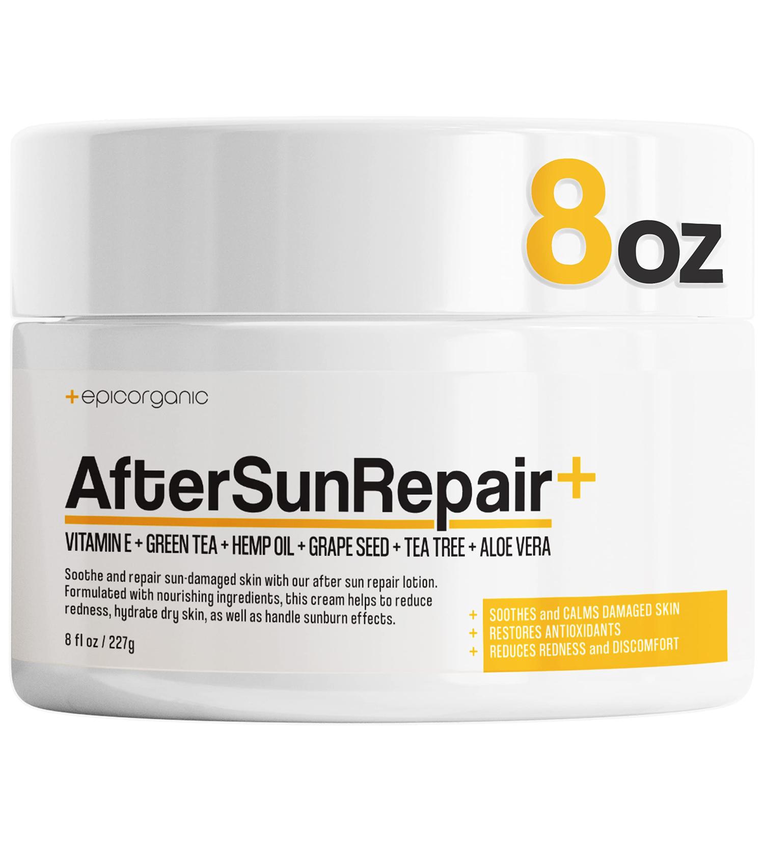 Epic Organic After Sun Lotion - Sunburn Relief with Aloe Vera & Vitamin E - Moisturizer for Dry, Itchy Skin - Natural Face Cream - 8 oz - Buy Online on GoSupps.com