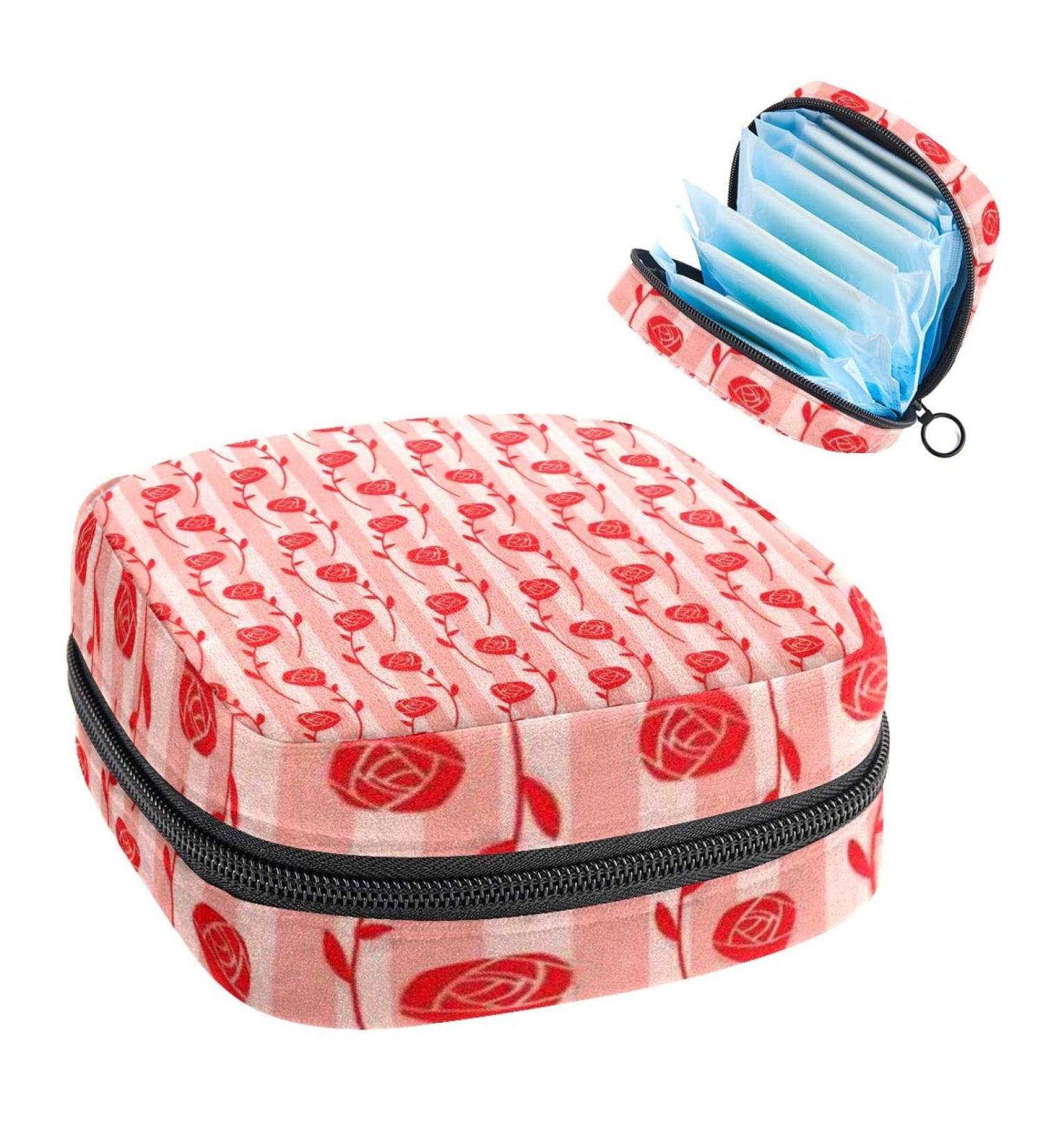 Buy Women's Bonds Storage Pockets Stillpad Holder - Portable Period Kit Bag with Roses & Stripes - Ideal for Girls - Buy Online on GoSupps.com