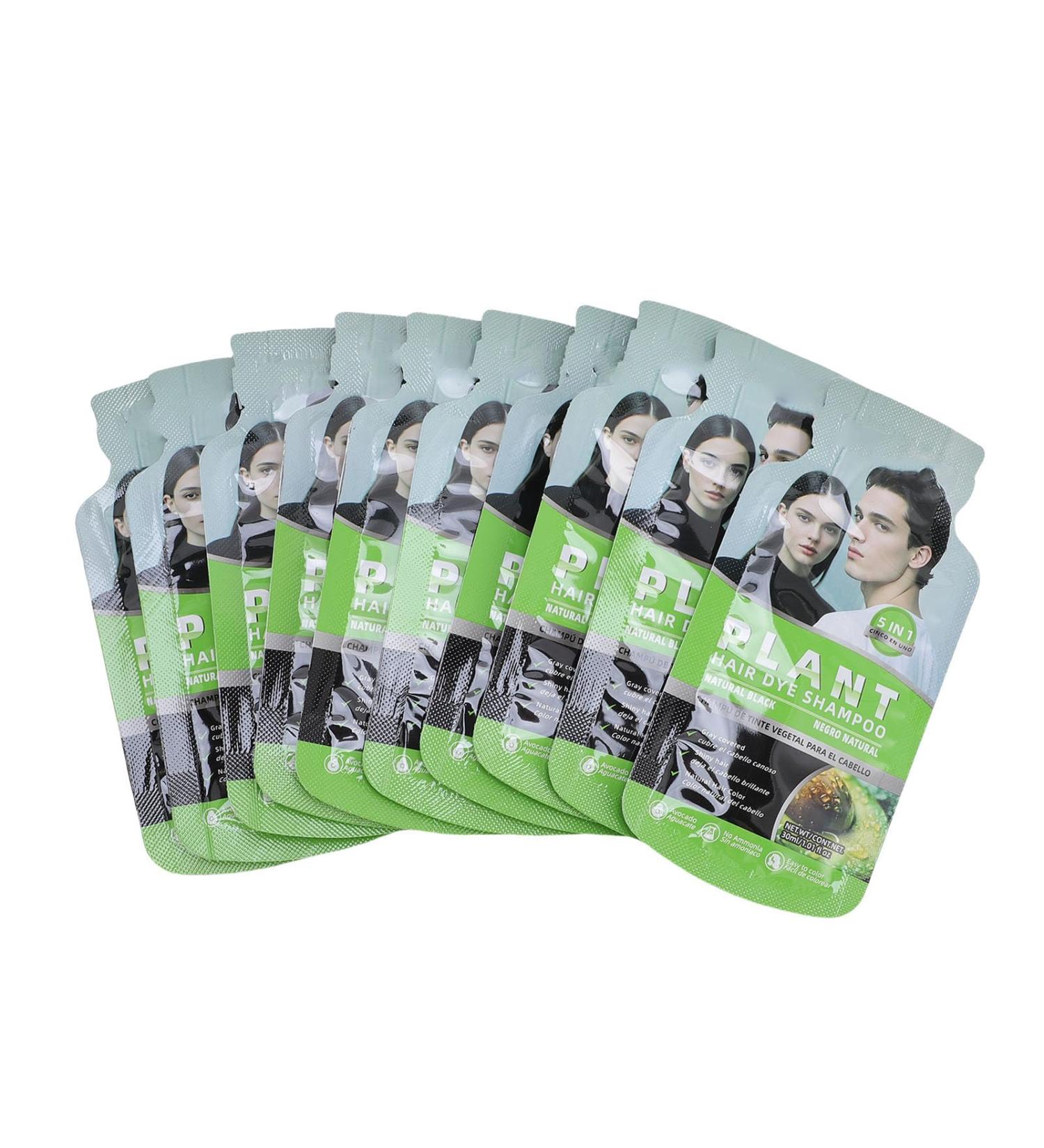  LUCKDANO Hair Dye Bubble Nourish Frizz Control Shampoo Black for Grey Hair Coverage 30 ml 10 PCS - Buy Online on GoSupps.com