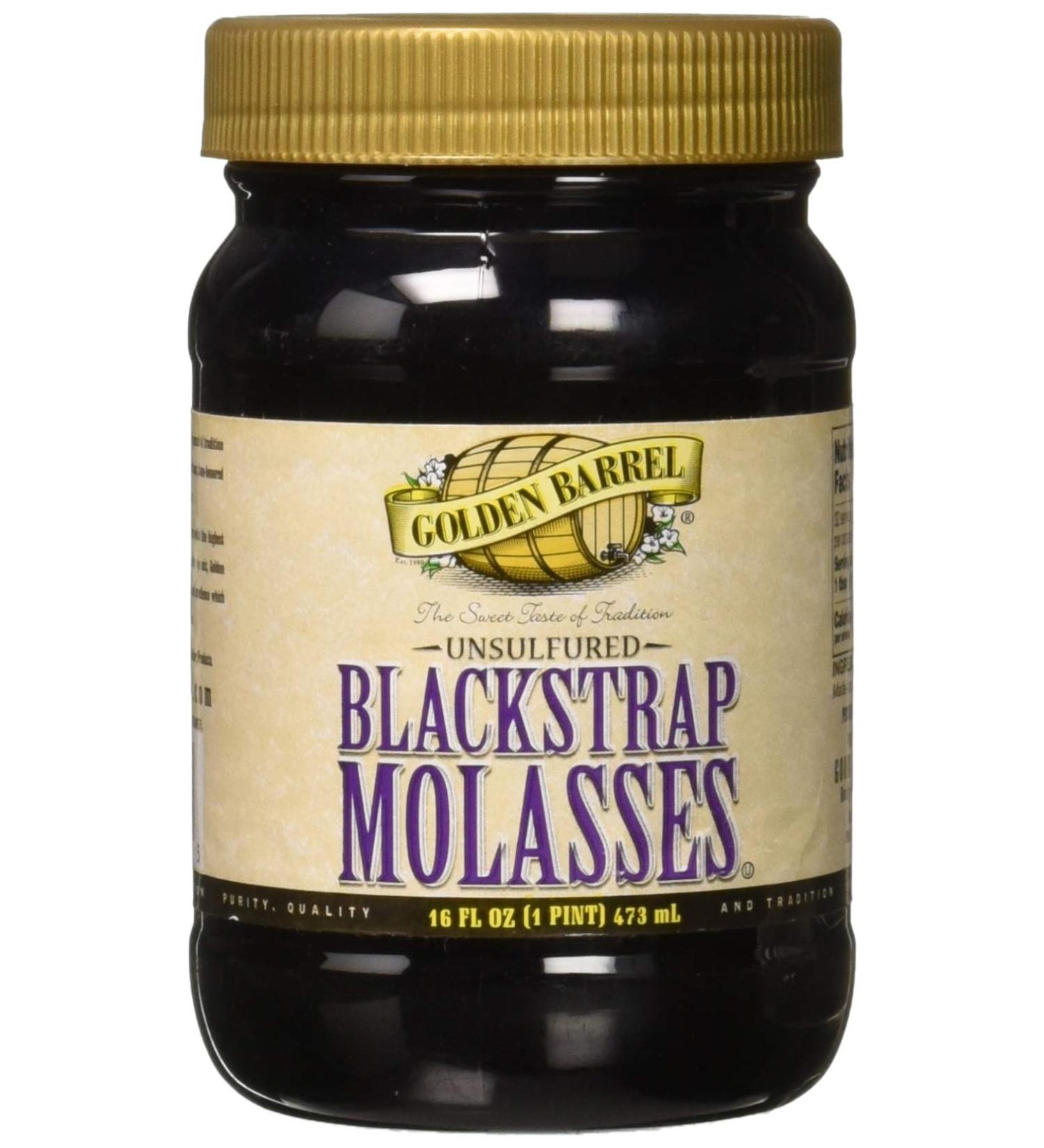 Golden Barrel Blackstrap Molasses 16 Fl. Oz - Premium Quality Unsulphured Molasses - Buy Online on GoSupps.com